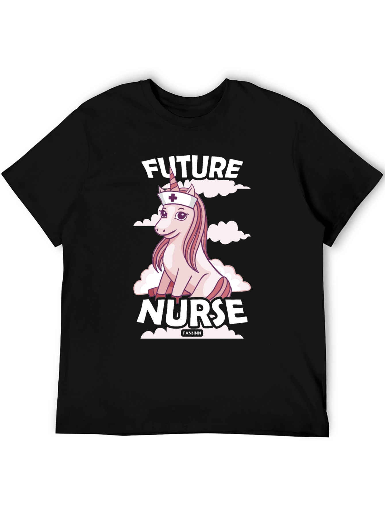Black Future Nurse Unicorn T-Shirt - Funny Gift Idea view 5