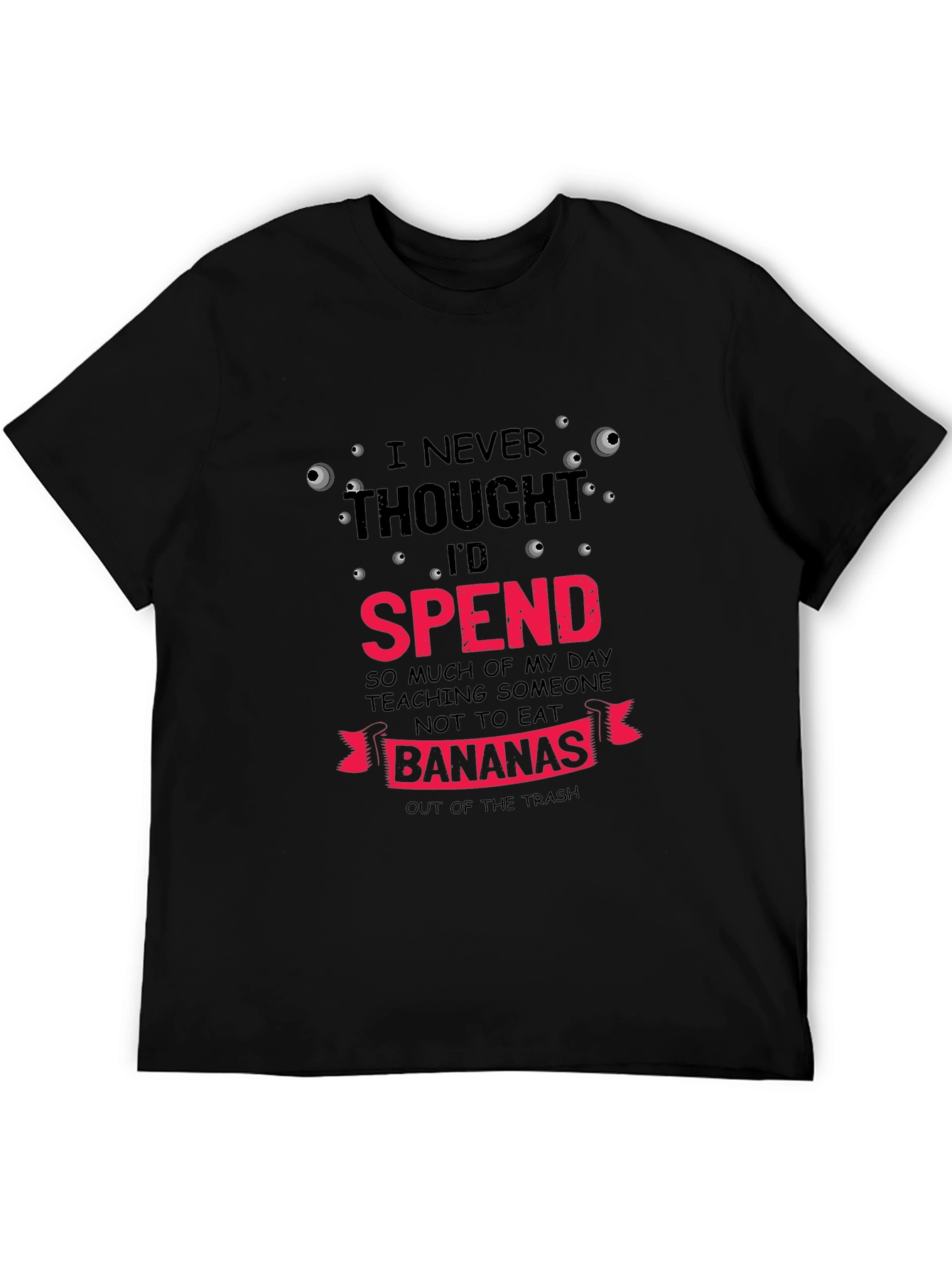 Black Funny "Bananas" Graphic T-Shirt view 5