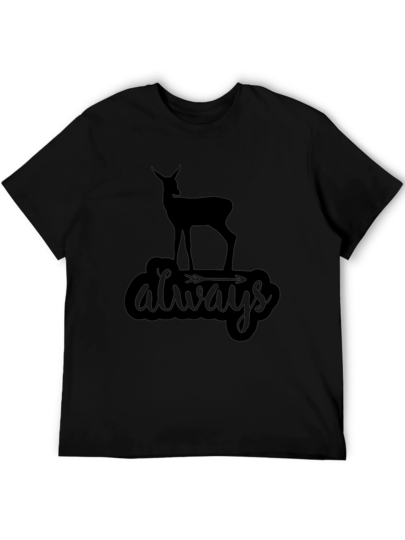 Black Always Deer Black Graphic Tee view 5