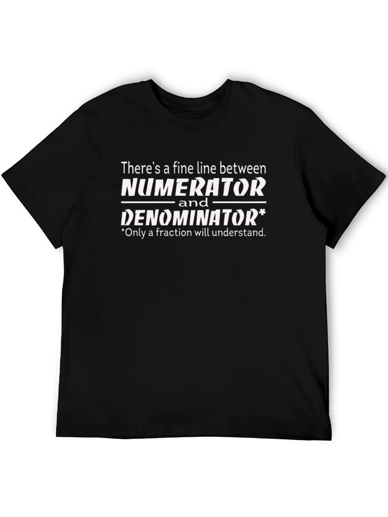 Black Numerator Denominator Funny Math T-Shirt view 5