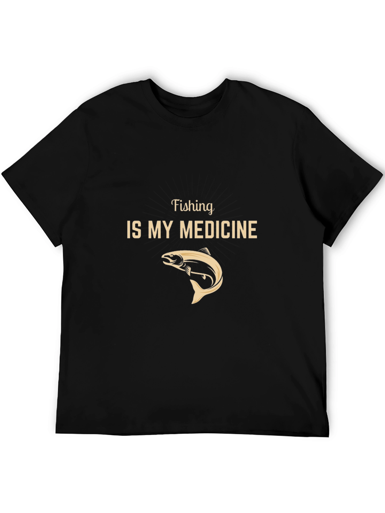 Black Fishing is My Medicine Black Graphic Tee view 5