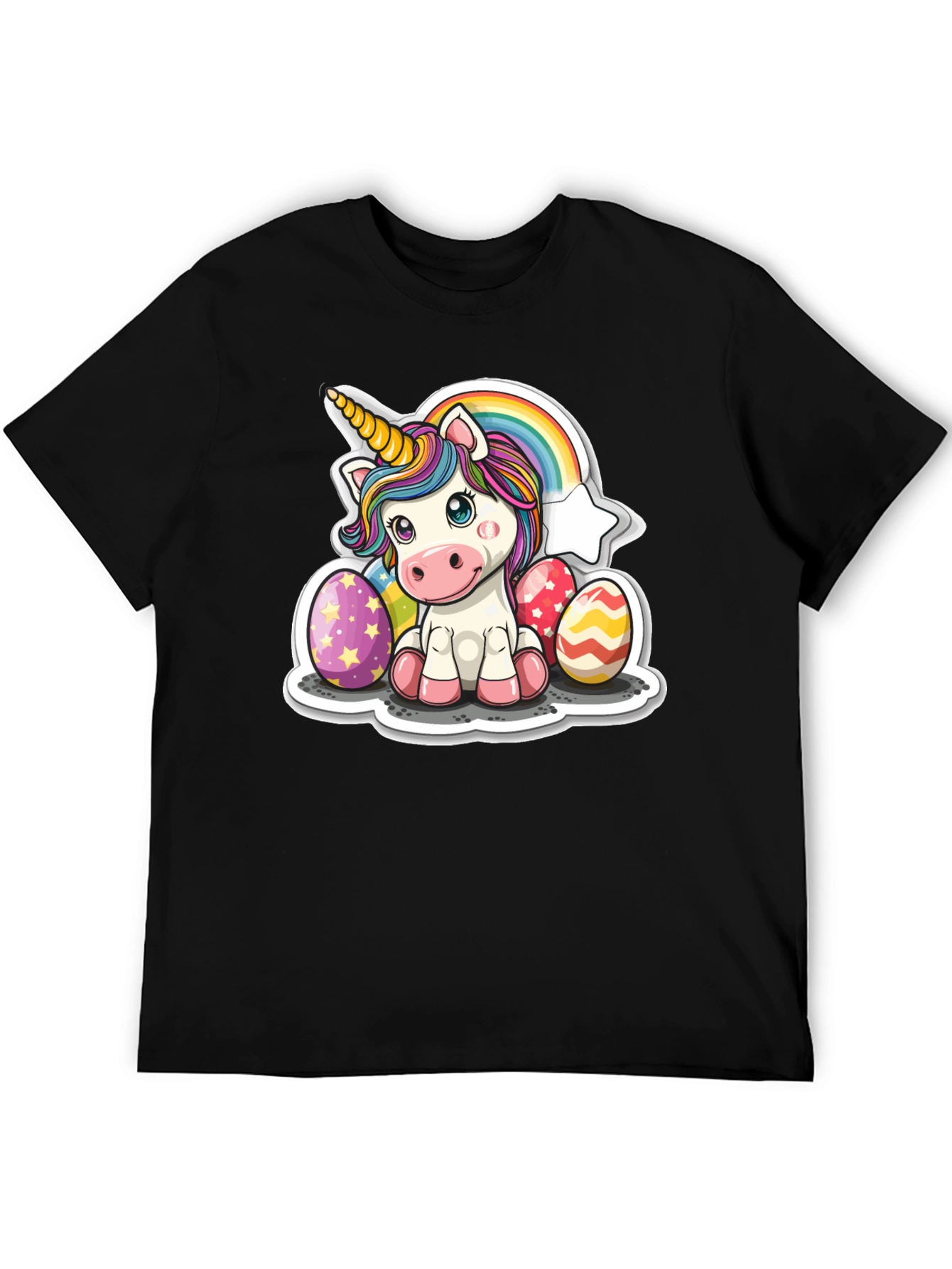 Black Unicorn Easter Egg T-Shirt view 5