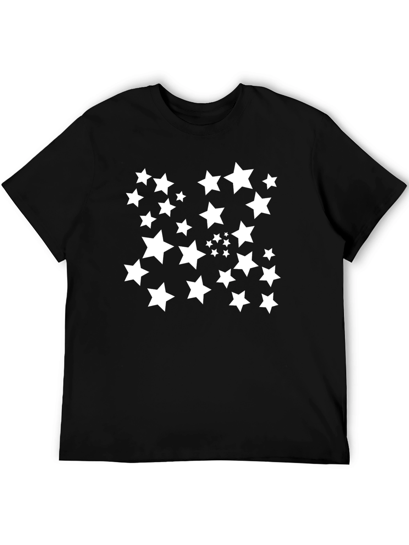 Black Starry Black Tee: Stylish Cosmic Graphic T-Shirt view 5