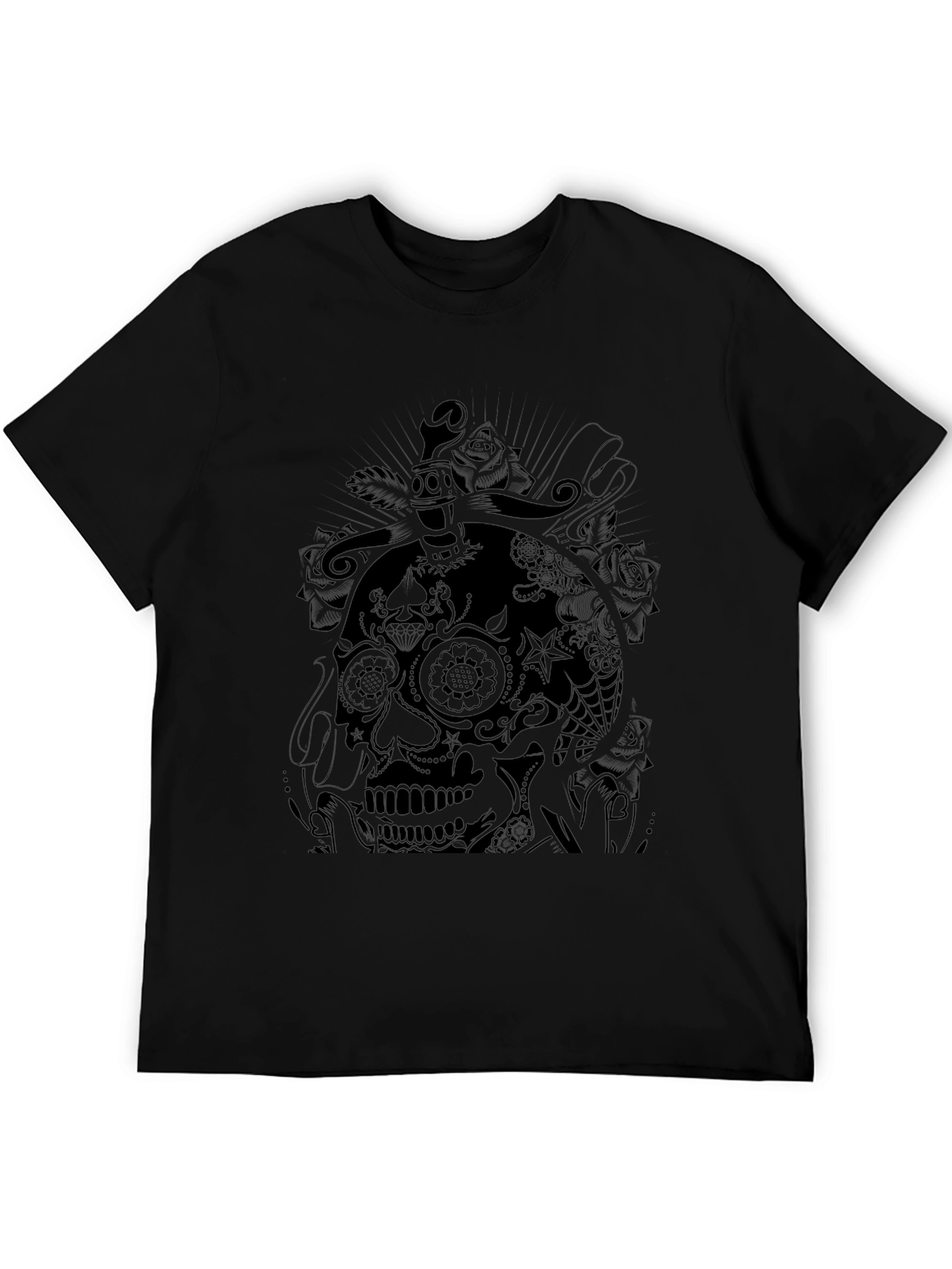 Black Skull & Dagger Graphic Tee - Black view 5