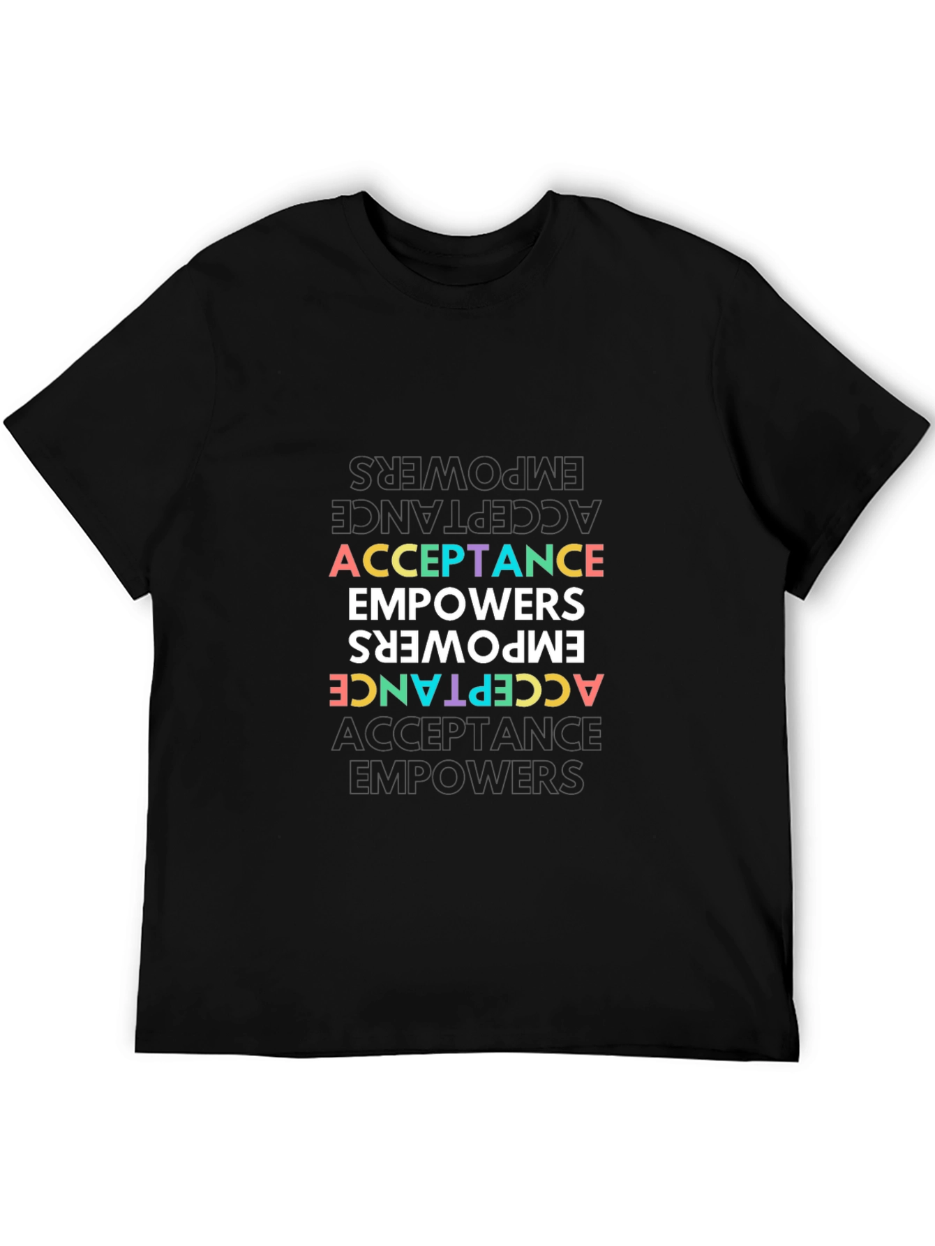 Black Acceptance Empowers T-Shirt - Unisex Black Tee view 5