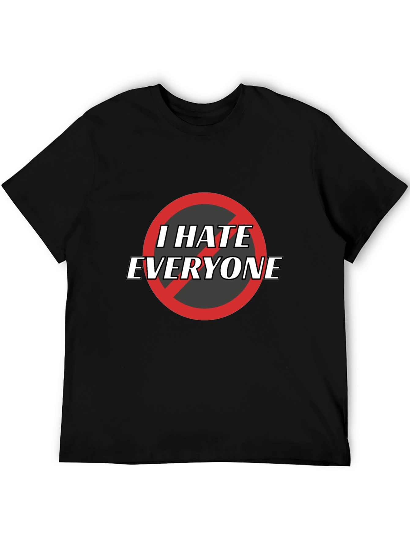 Black I Hate Everyone Graphic Tee - Black Cotton T-Shirt view 5