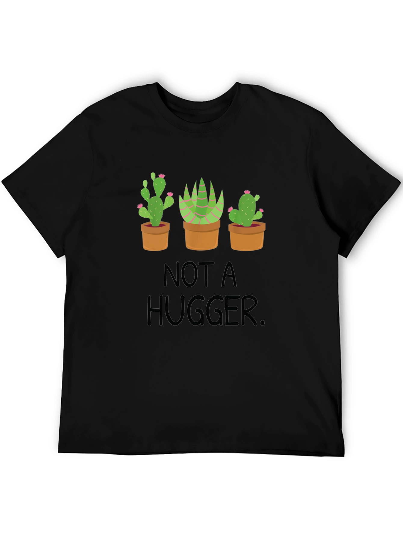 Black Not a Hugger Cactus Graphic Tee view 5