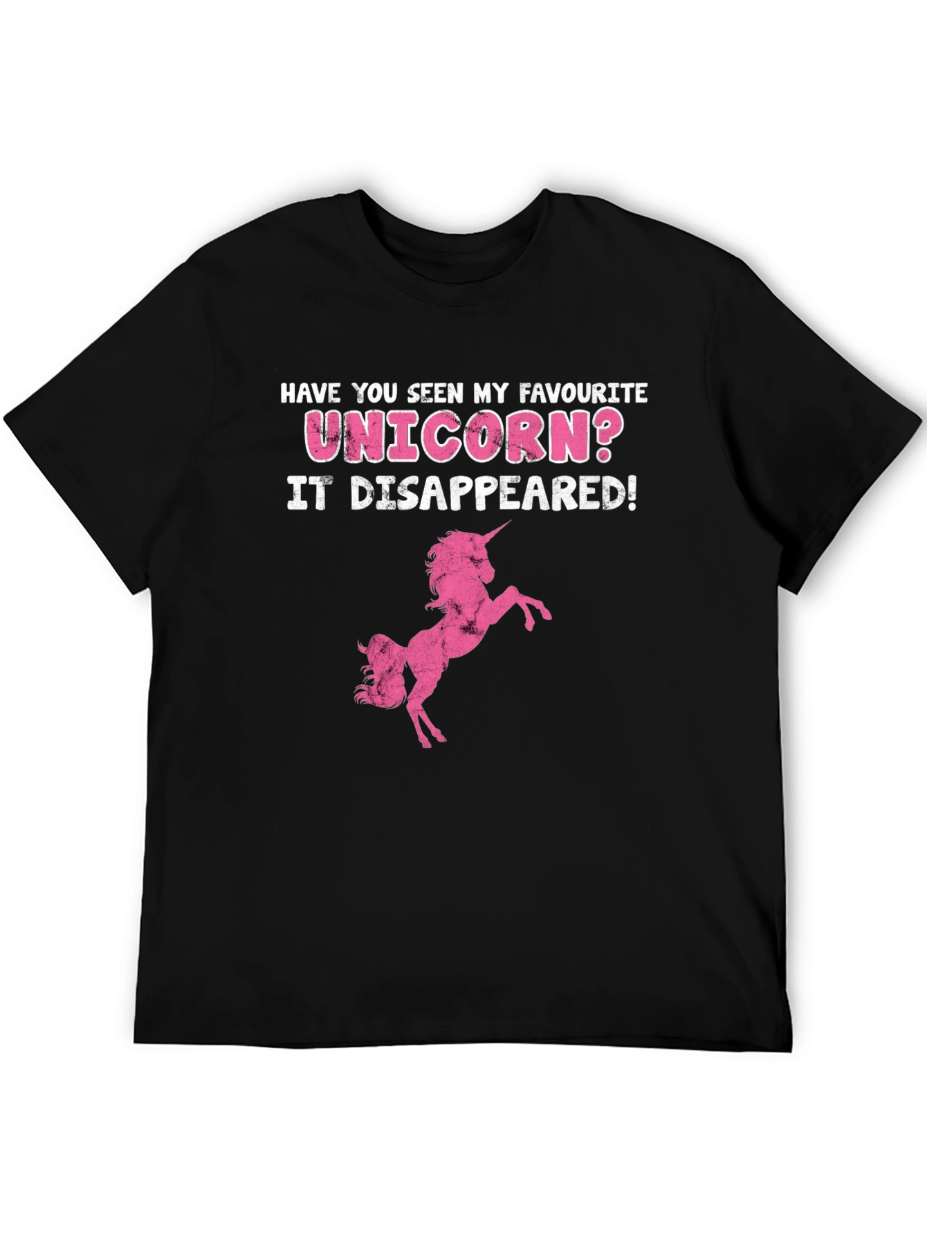 Black Unicorn Disappeared Graphic Tee - Humor Shirt view 5