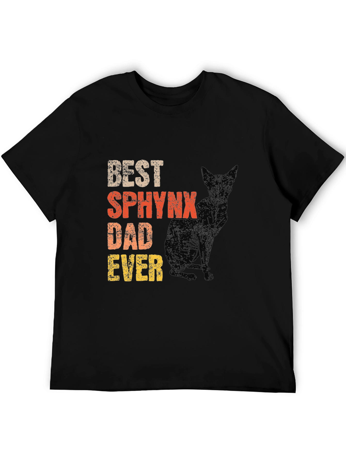 Black Best Sphynx Dad Ever T-Shirt view 5