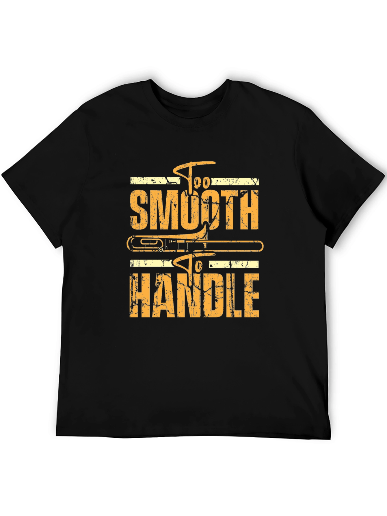 Black Too Smooth To Handle Trombone Black T-Shirt view 5