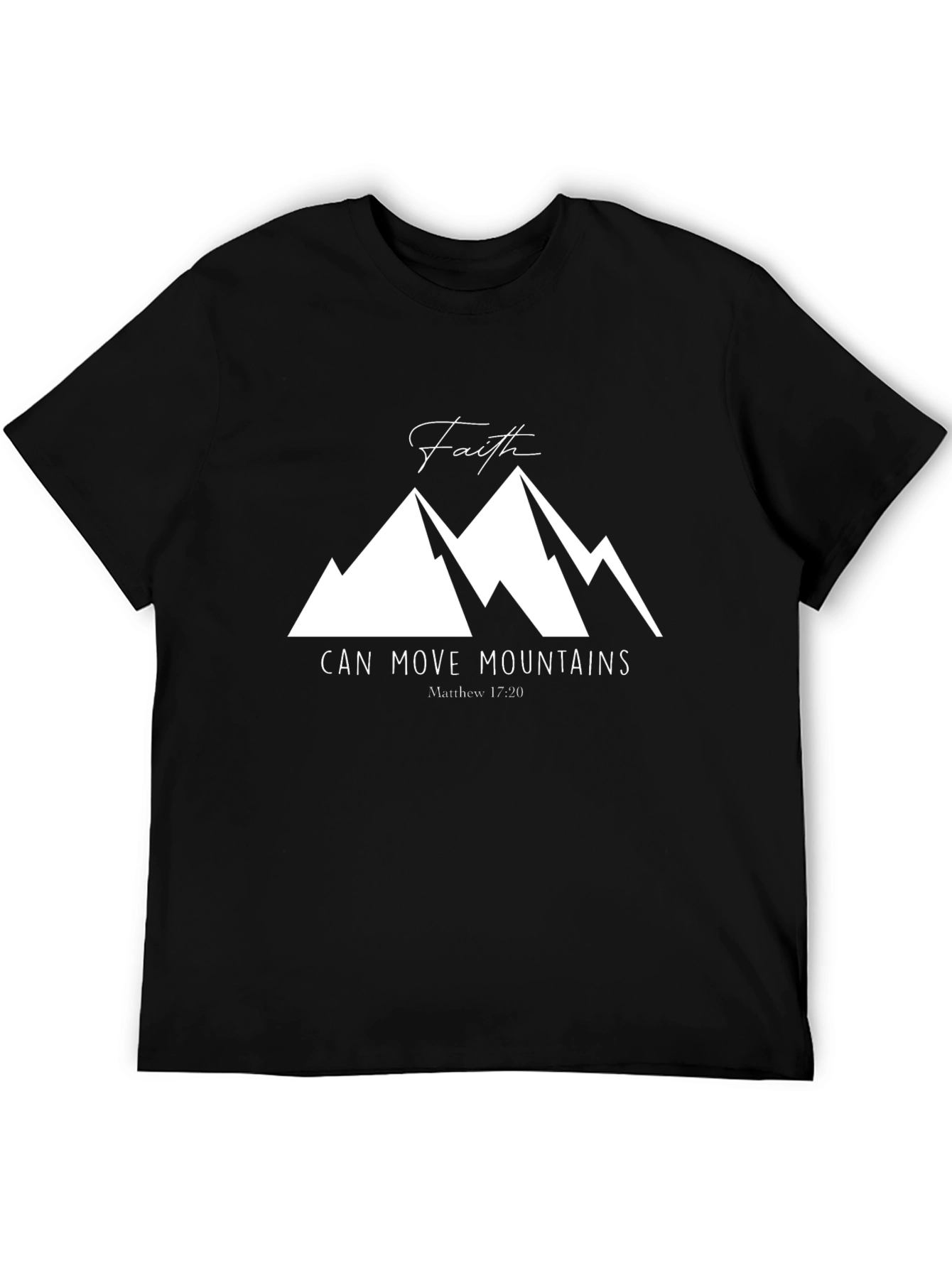 Black Faith Can Move Mountains Graphic Tee view 5