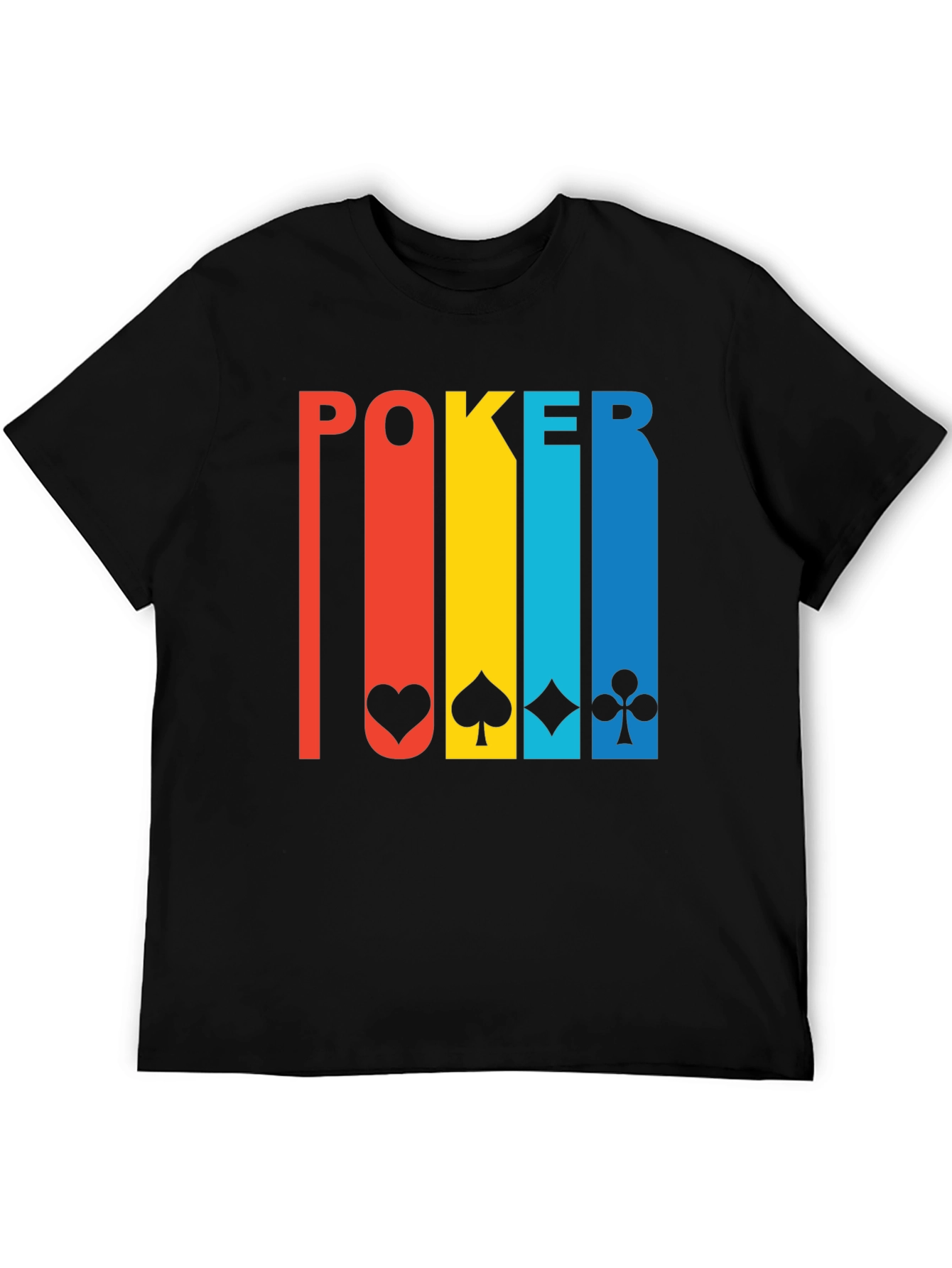 Black Poker Card Suits Graphic Tee - Lucky Shirt view 5