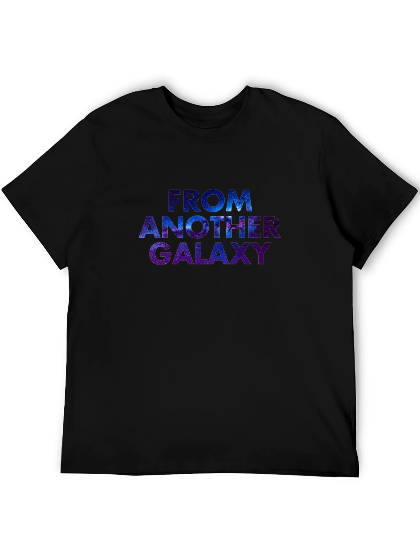 Black Galaxy Design Graphic T-Shirt view 5