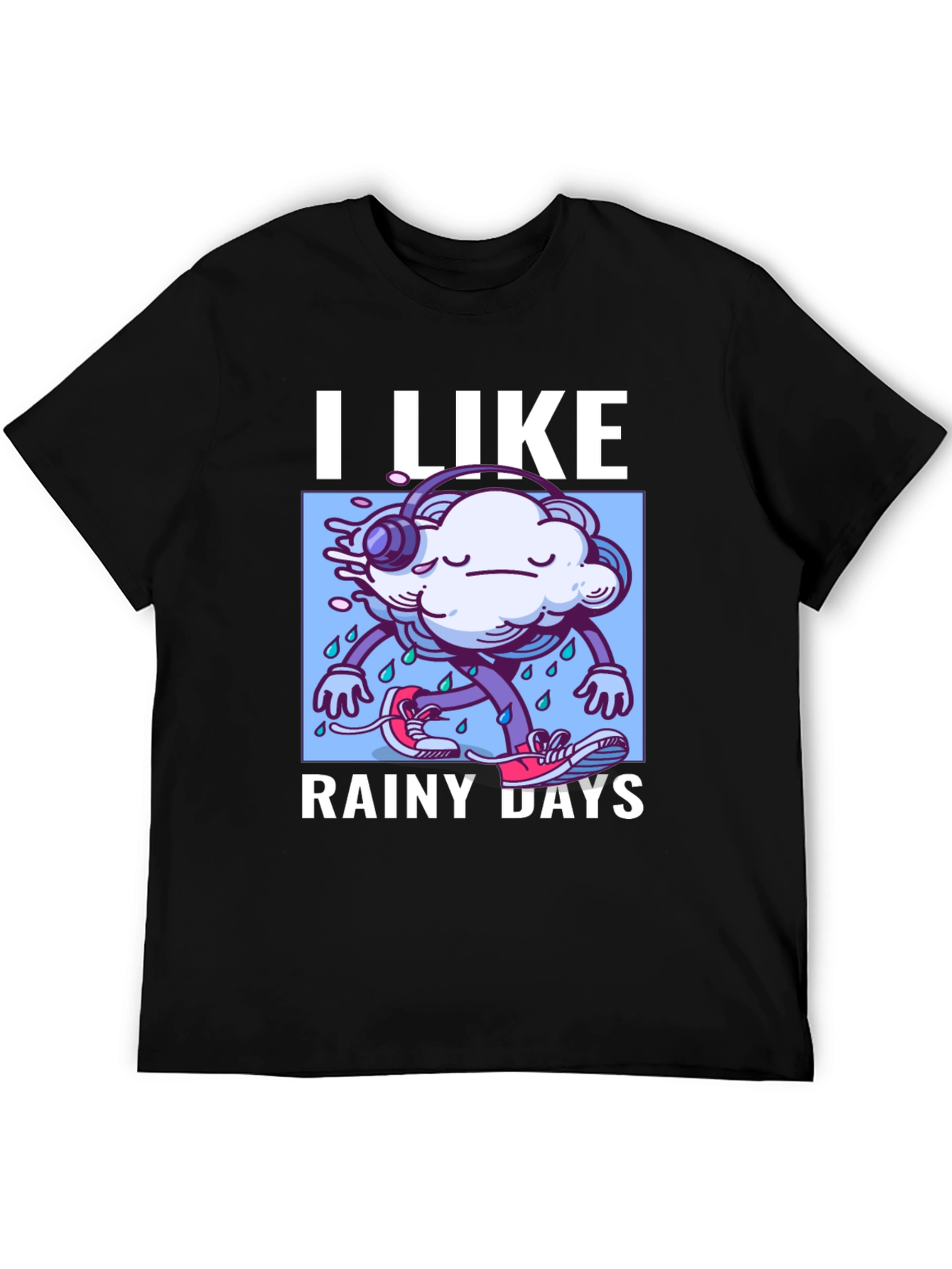 Black I Like Rainy Days Graphic T-Shirt view 5