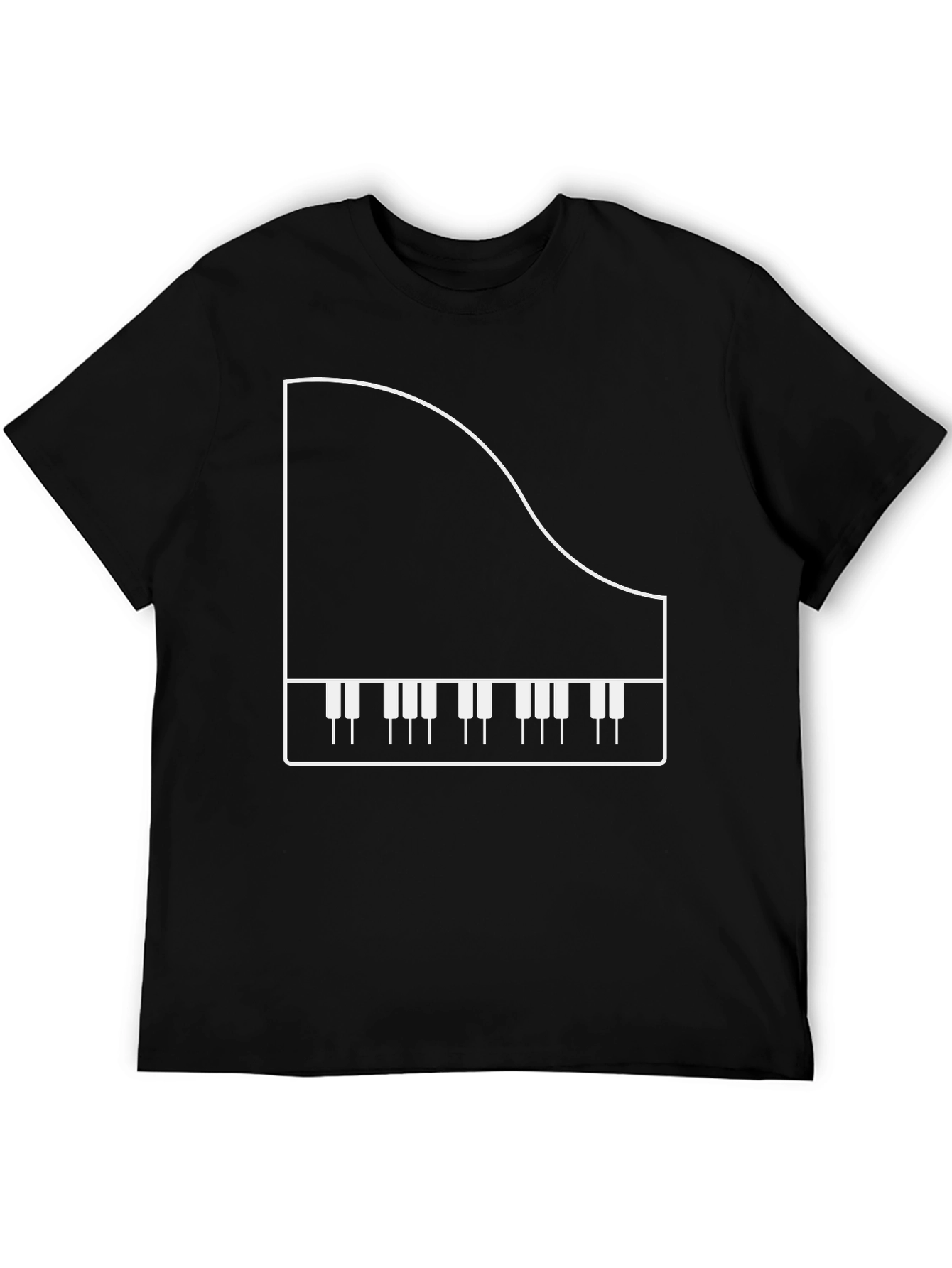 Black Piano Graphic T-Shirt - Musician Apparel view 5