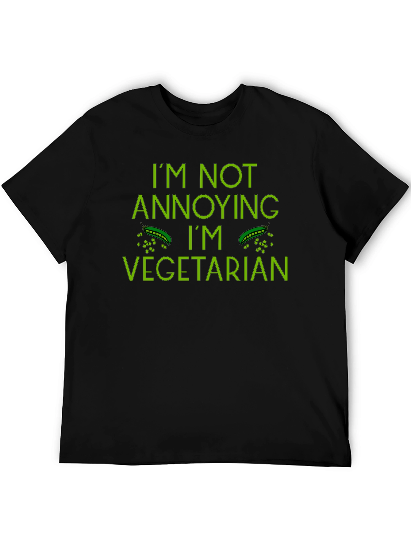 Black I'm Not Annoying I'm Vegetarian Funny T-Shirt view 5