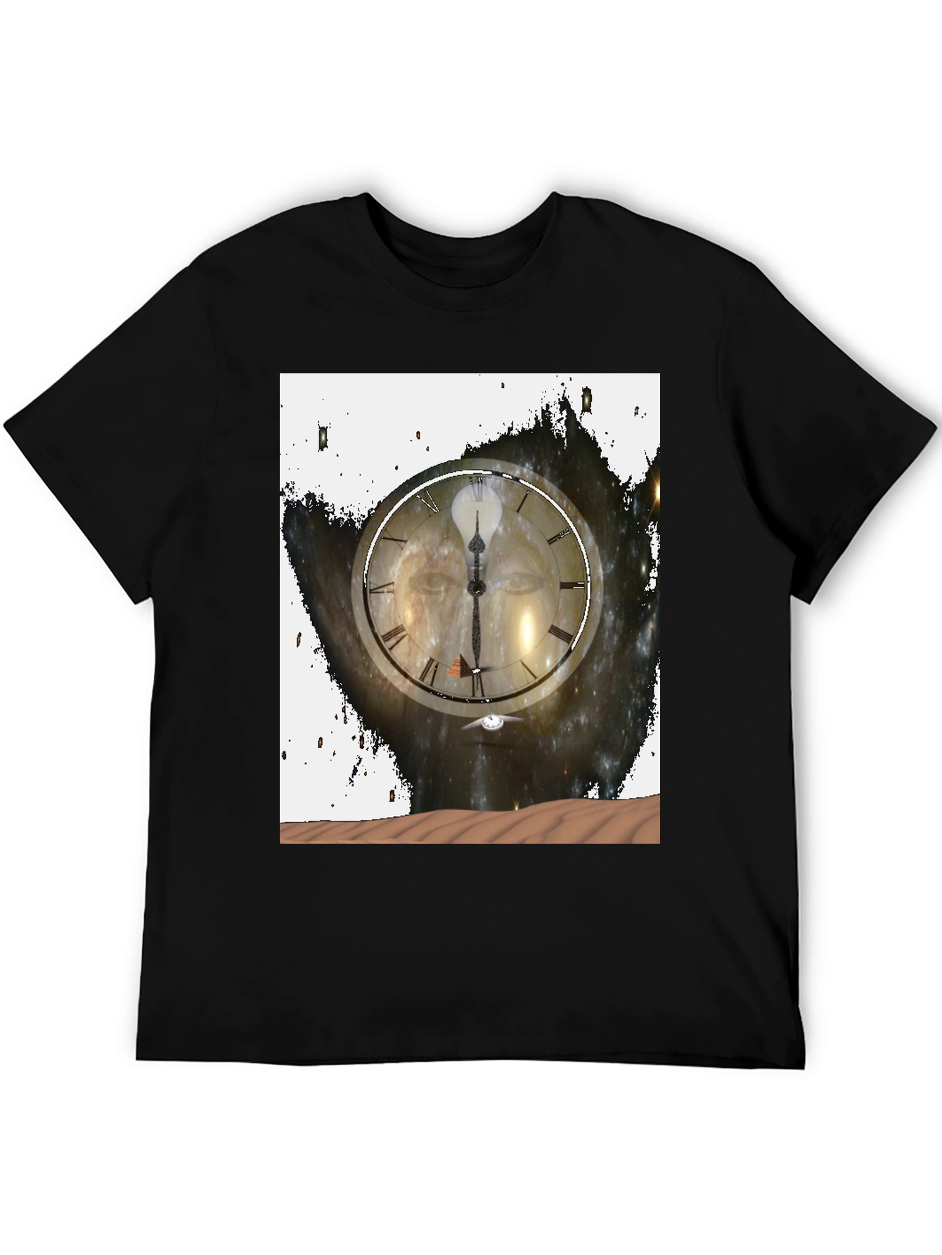 Black Time and Space Graphic Tee - Black Cotton Comfort view 5