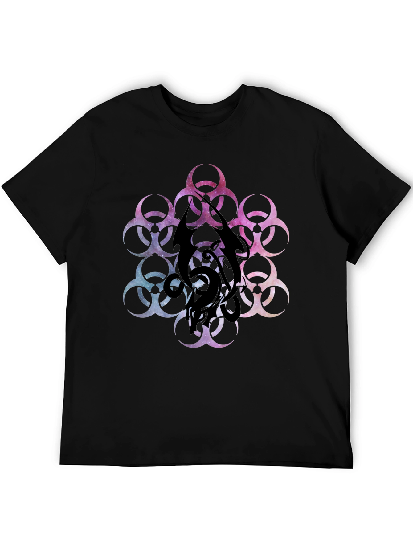 Black Biohazard Galaxy T-Shirt - Black Graphic Tee view 5