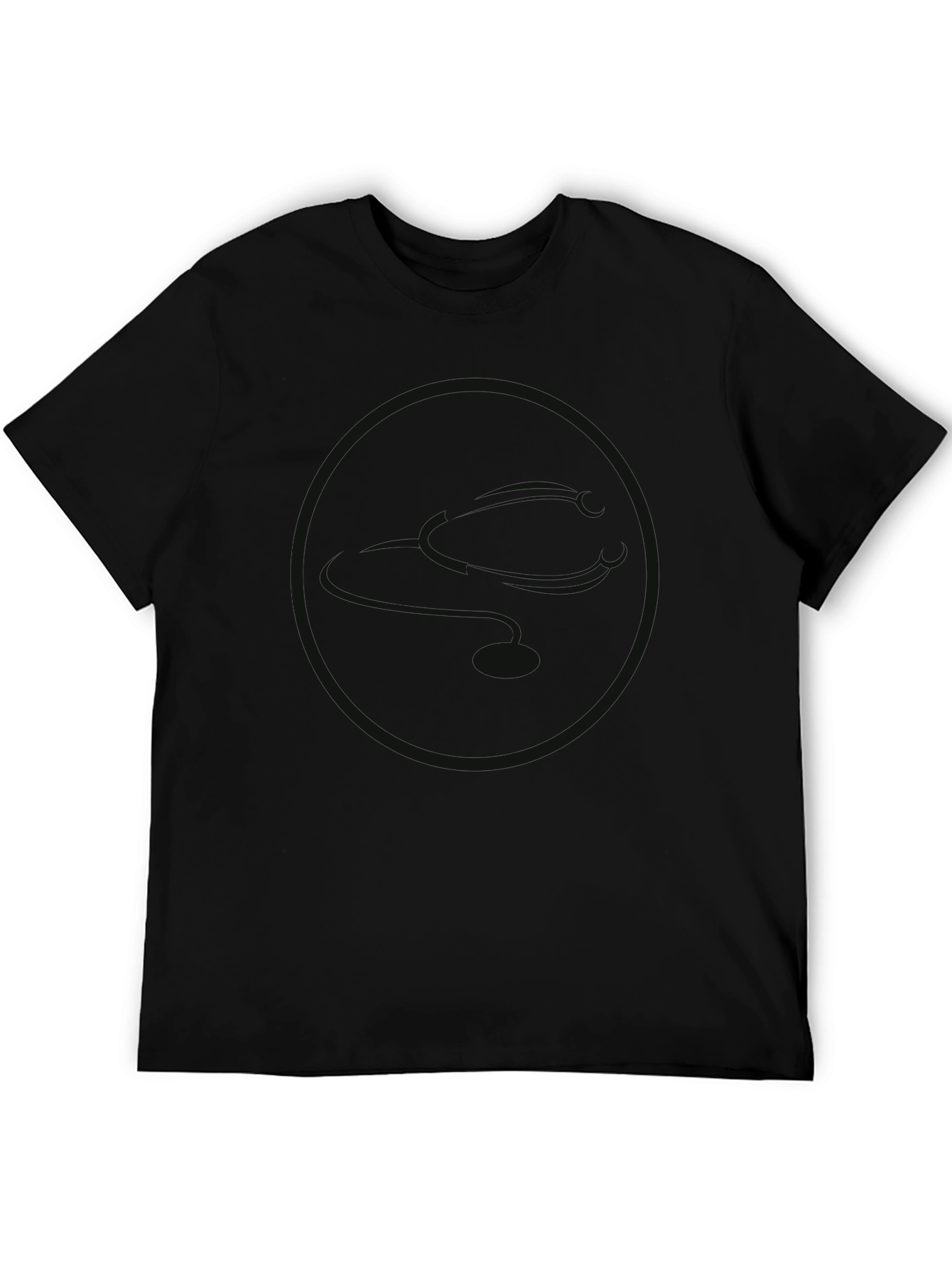 Black Men's Graphic Tee - Subtle Circle Design - Soft Cotton Blend view 5