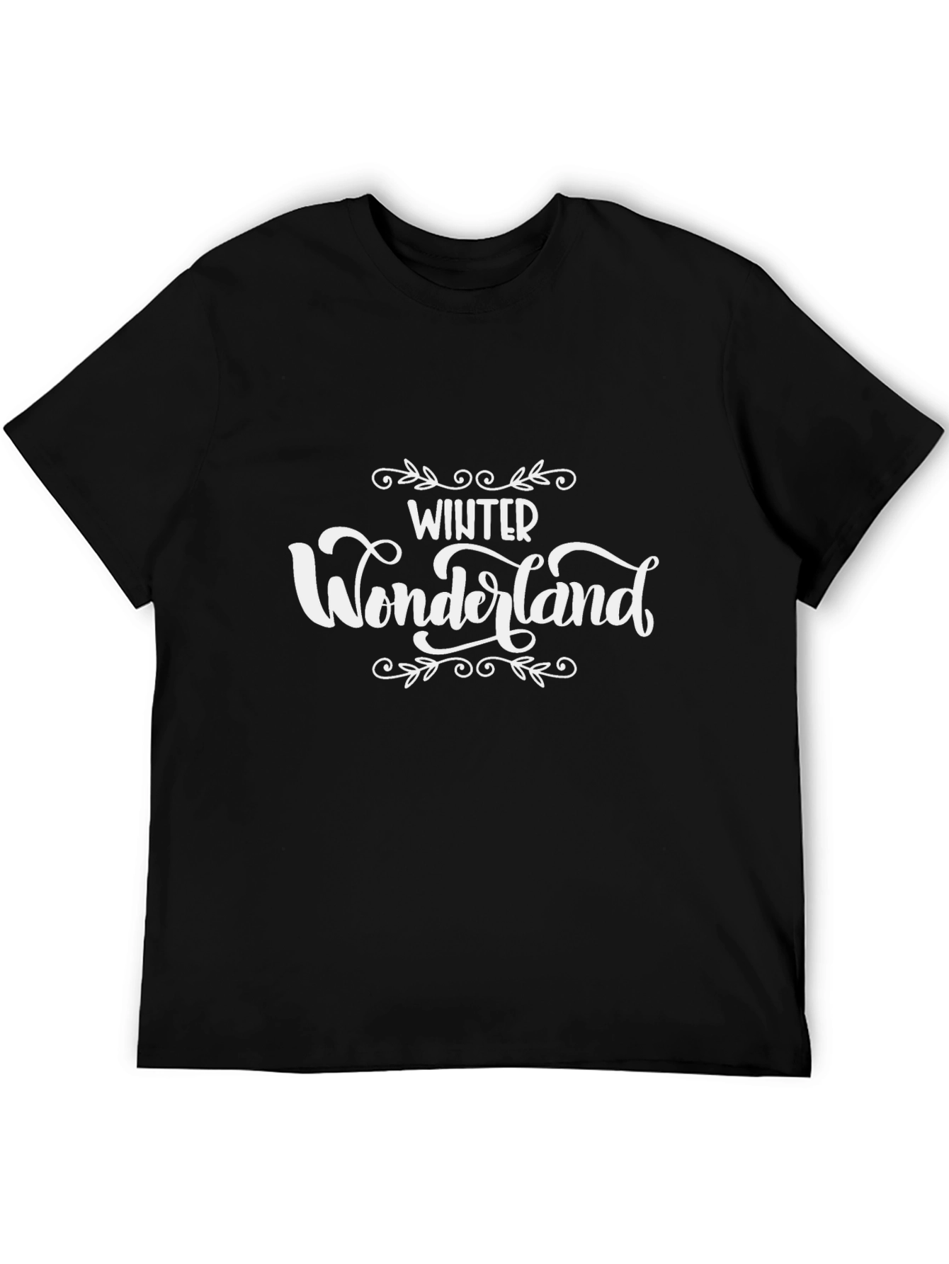 Black Winter Wonderland Graphic Tee - Holiday Season Shirt view 5