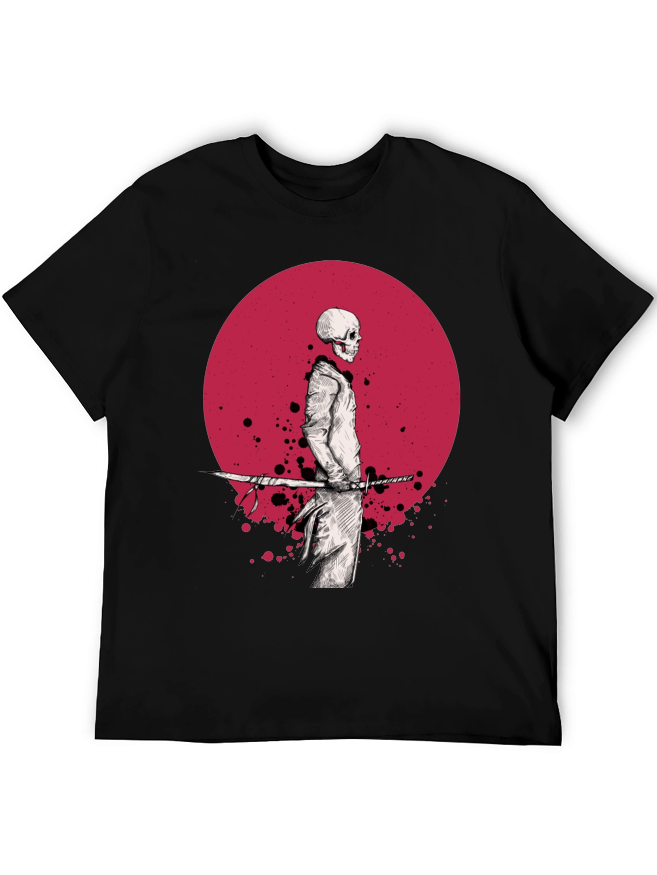 Black Samurai Skeleton T-Shirt - Black Graphic Tee view 5