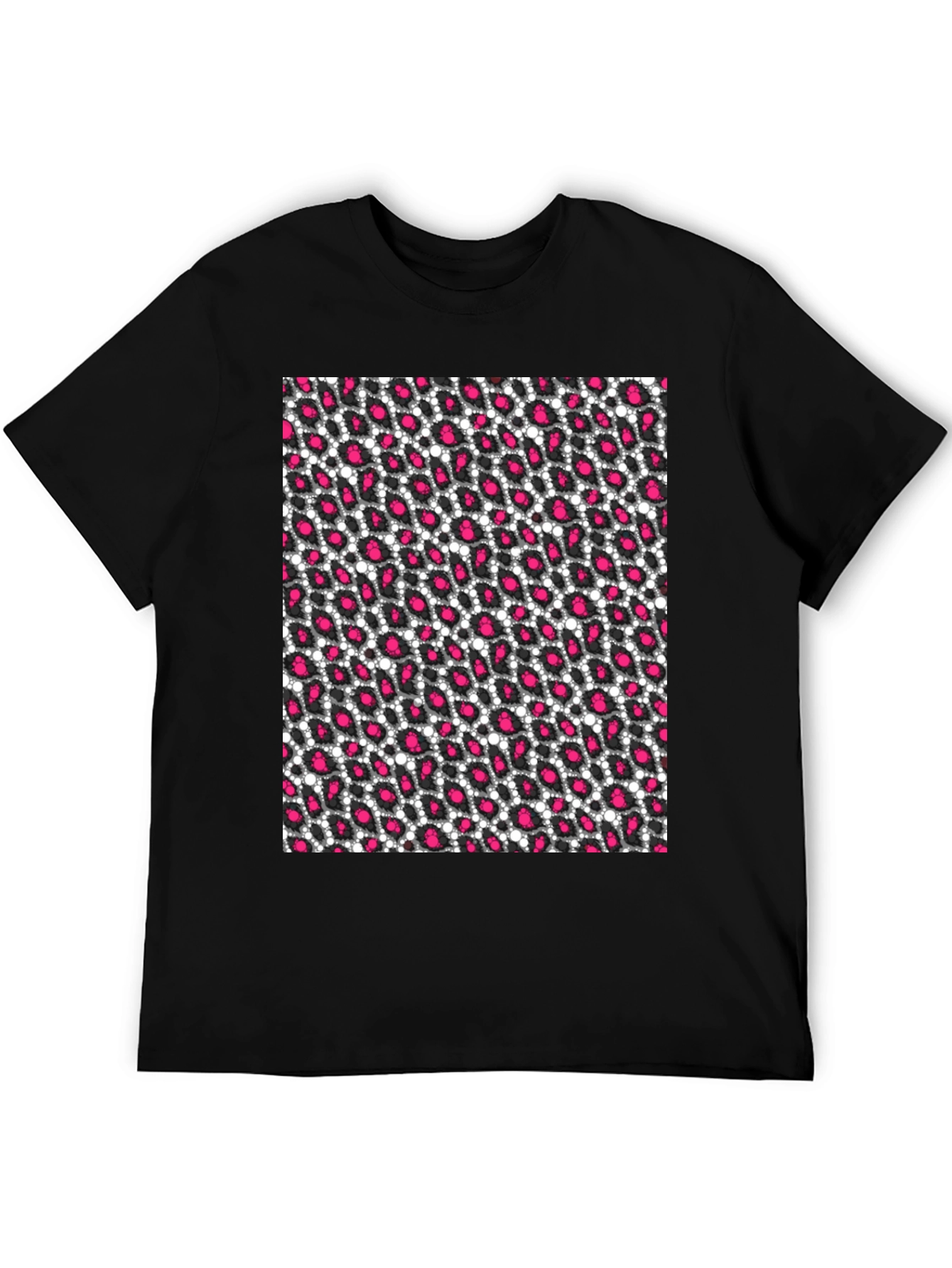 Black Black T-Shirt with Pink Leopard Print view 5
