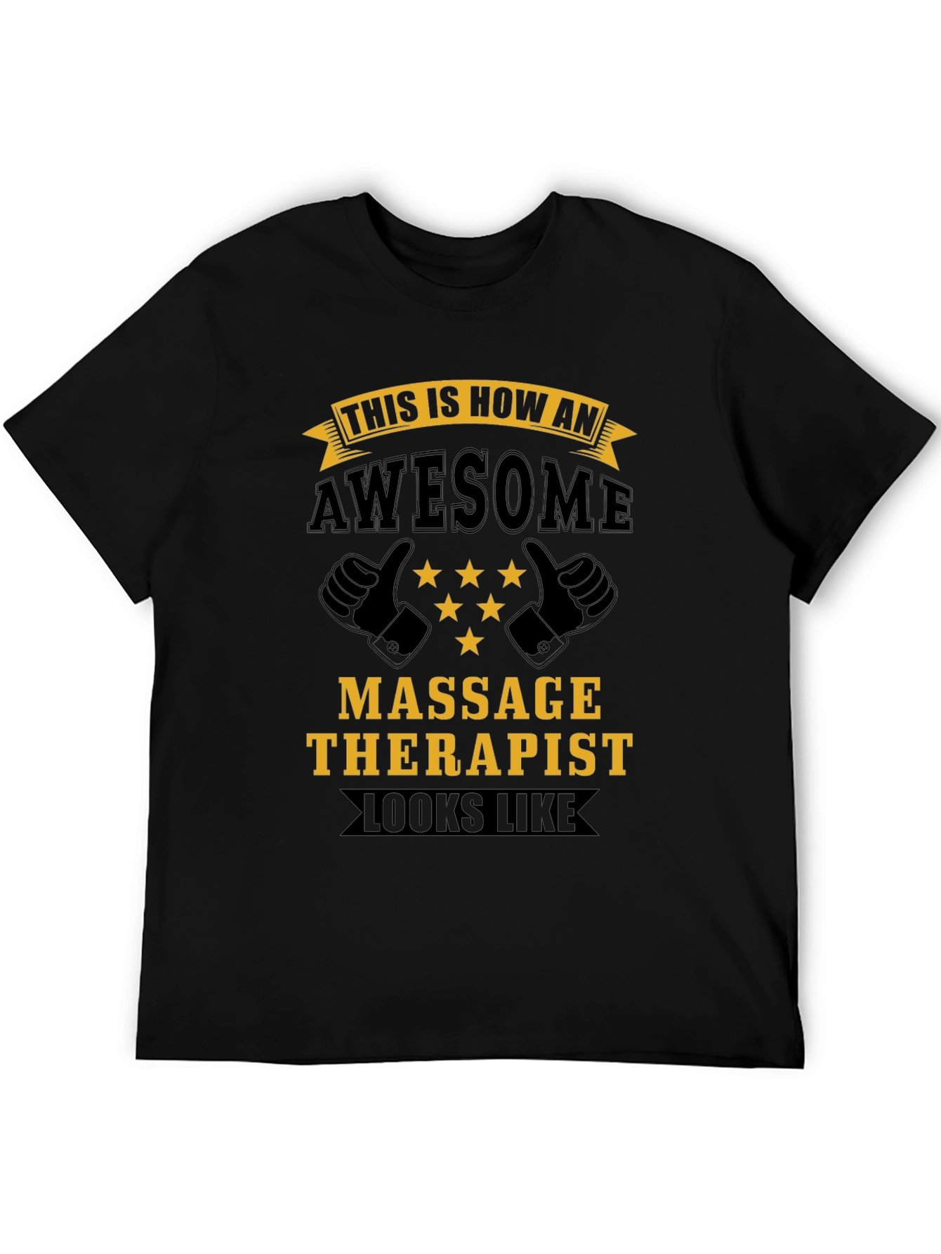 Black Awesome Massage Therapist T-Shirt - Black view 5