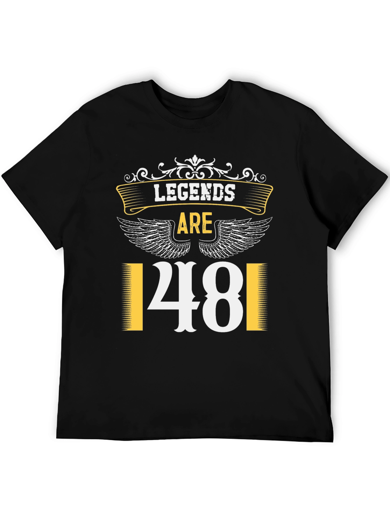 Black Legends Are 48 T-Shirt | Birthday Gift Idea view 5