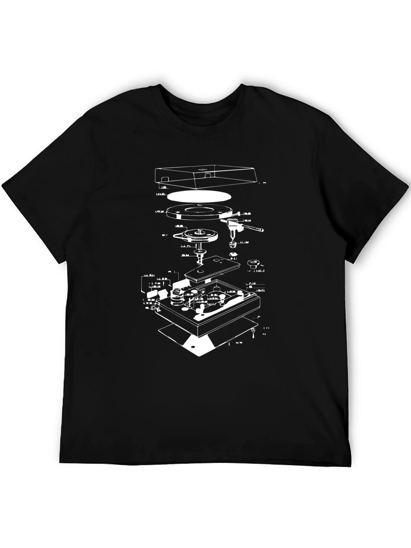 Black Black Turntable Schematic T-Shirt view 5