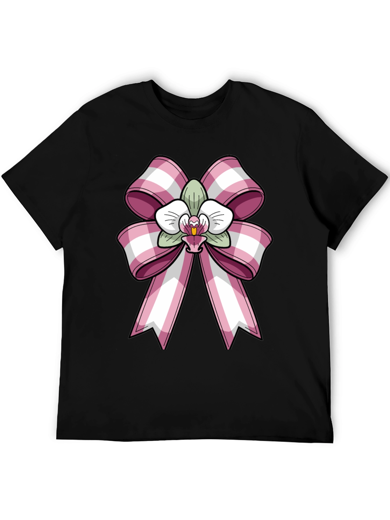 Black Orchid Bow Graphic Tee - Stylish Casual Wear view 5