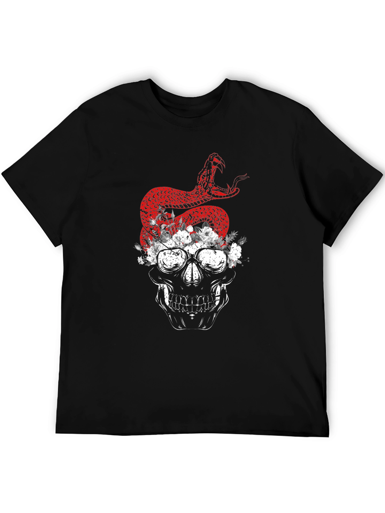 Black Skull & Snake Graphic Tee - Dark Humor Fashion view 5