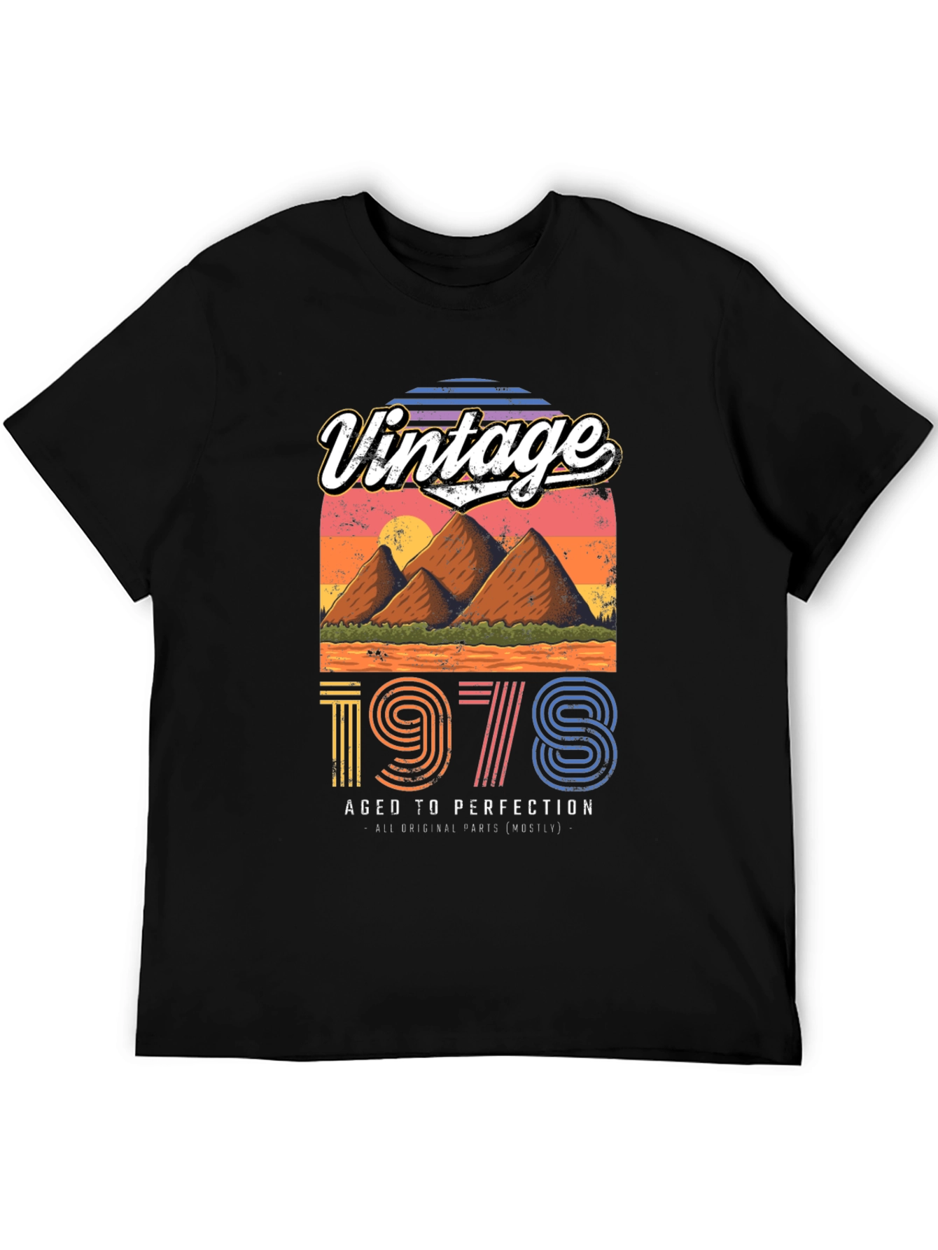 Black Vintage 1978 Aged to Perfection T-Shirt view 5