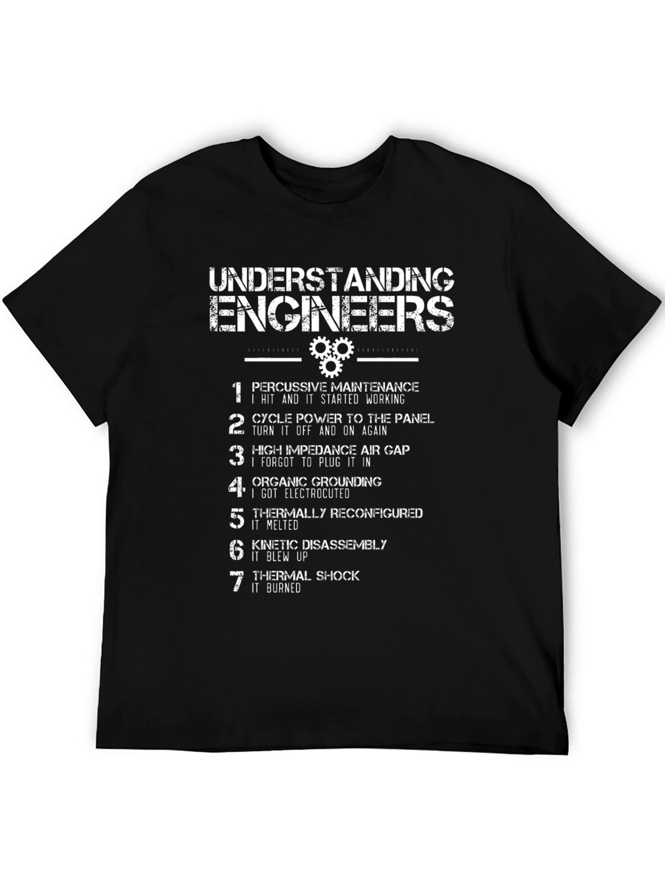 Black Engineer's Humor Graphic T-Shirt view 5