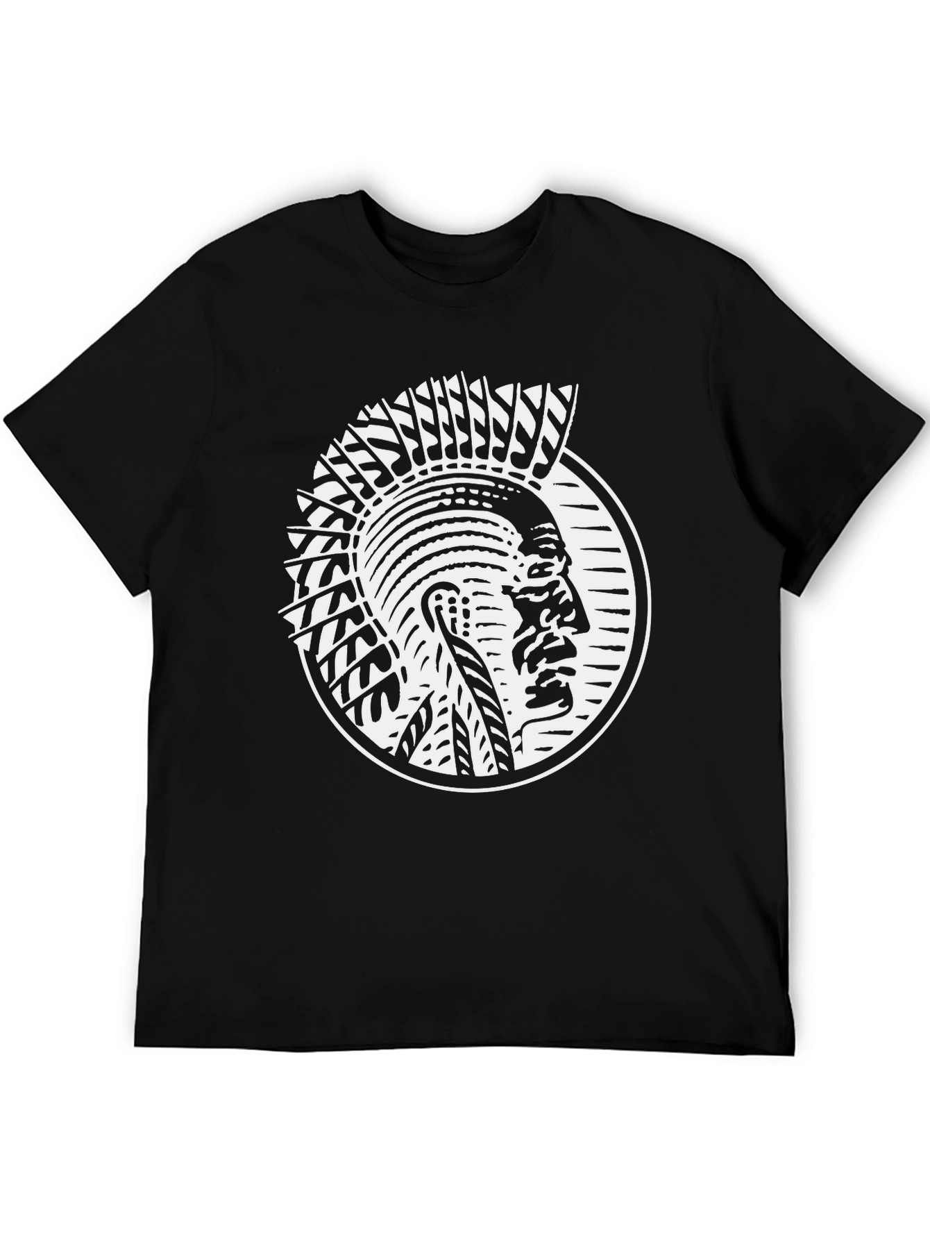 Black Native American Chief Graphic Tee - Black view 5