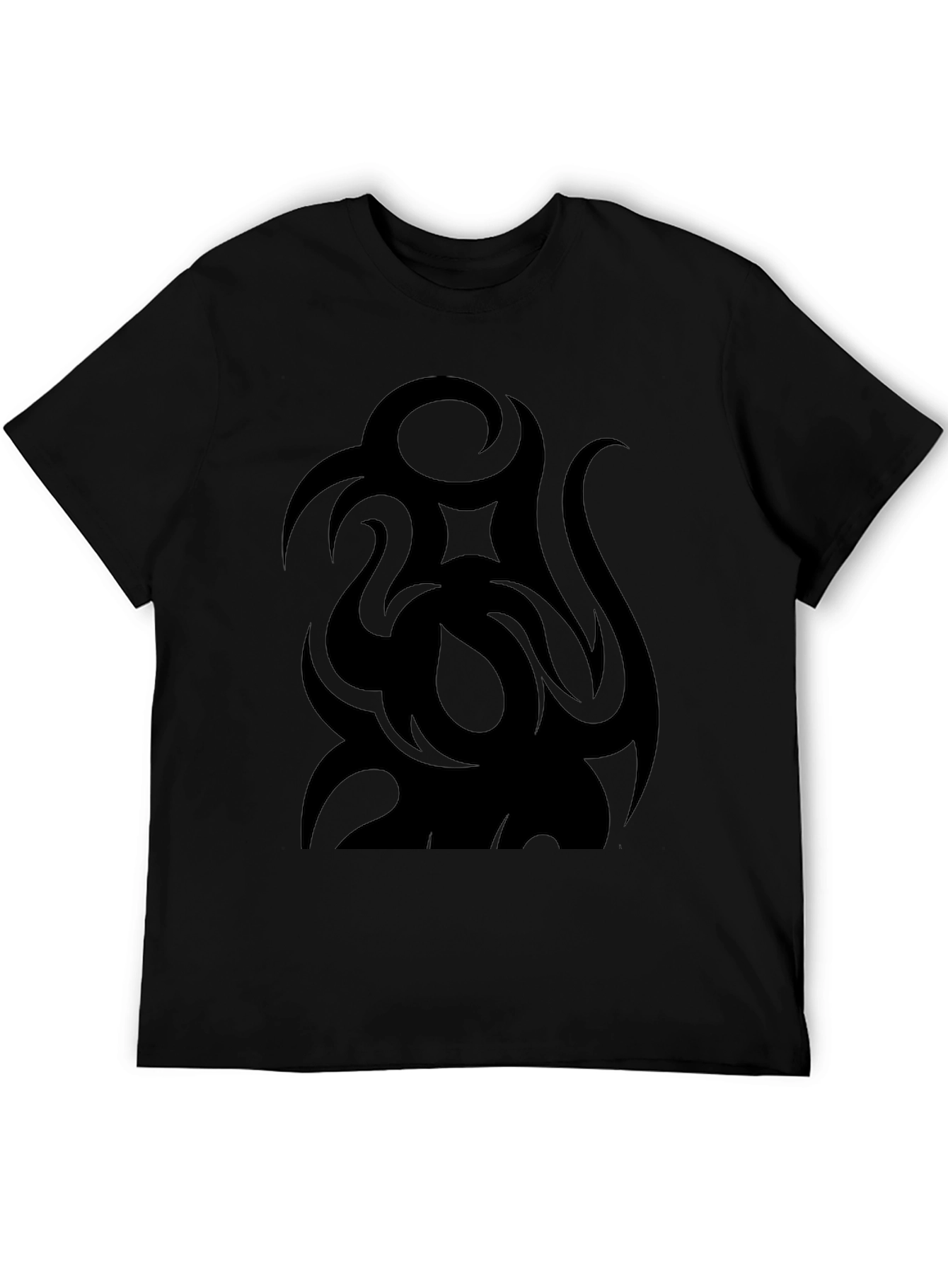 Black Black Tribal Design T-Shirt view 5
