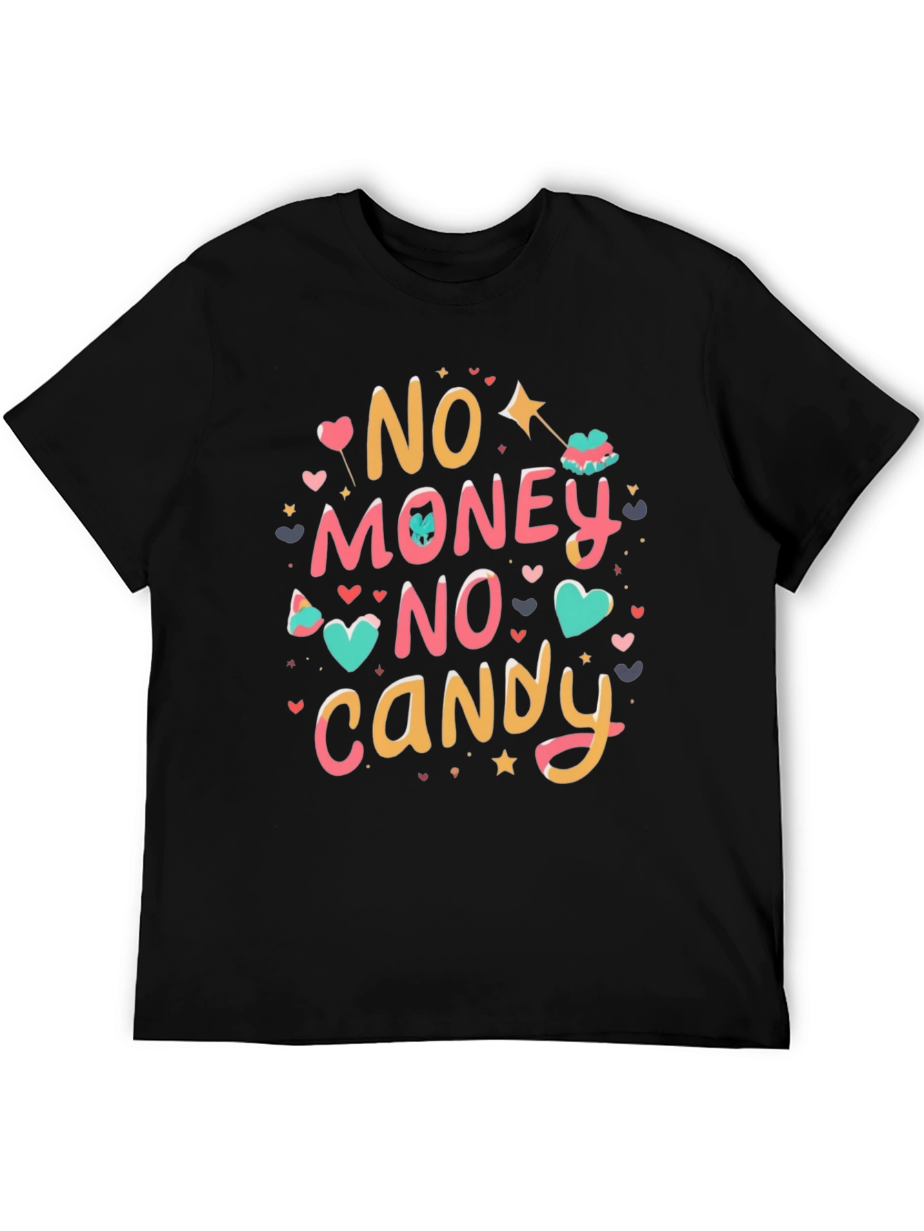 Black No Money No Candy Graphic Tee view 5