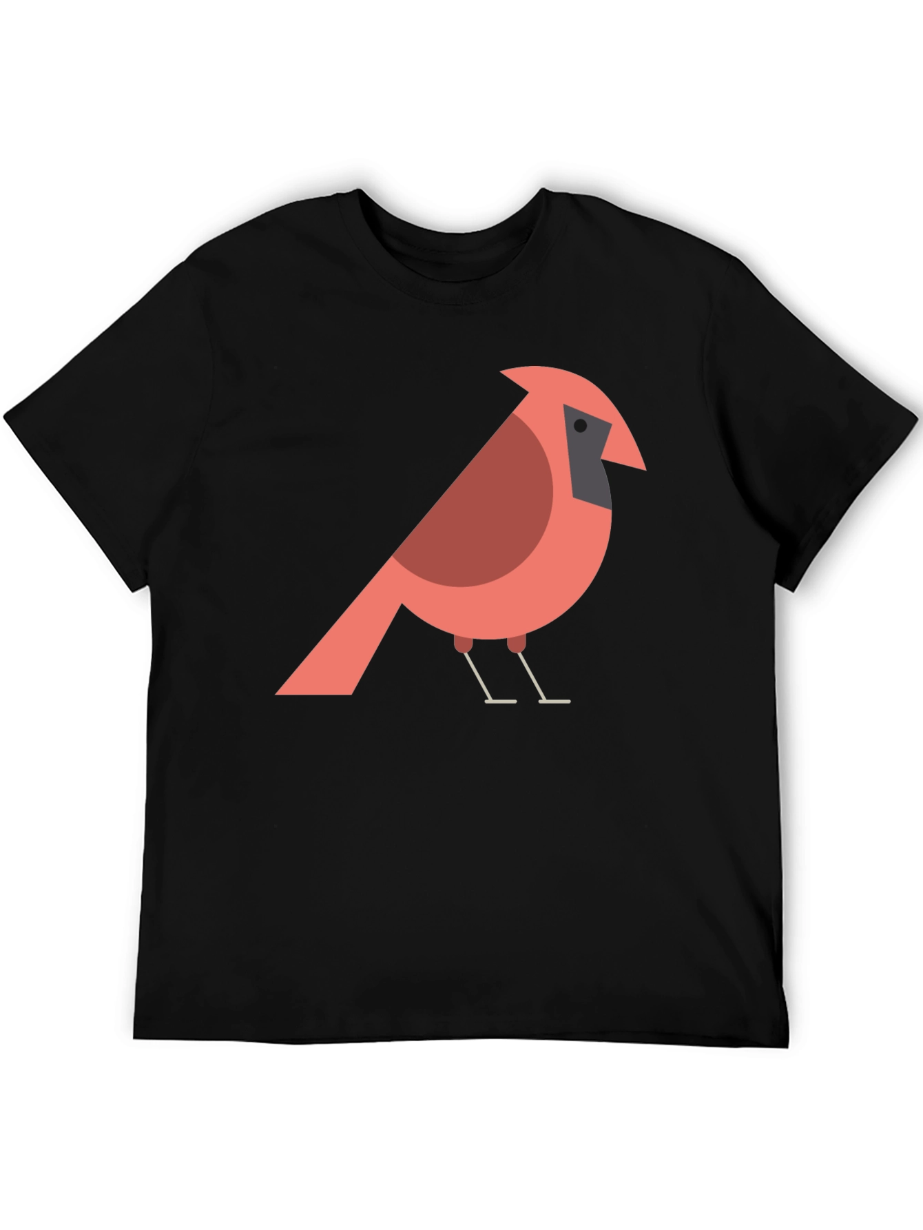 Black Cardinal Bird Graphic T-Shirt - Casual Cotton Tee view 5
