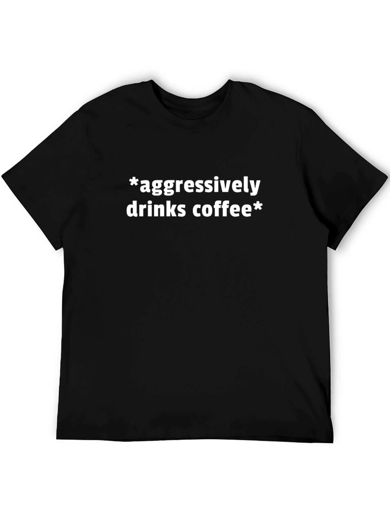 Black "Aggressively Drinks Coffee" Graphic Tee view 5