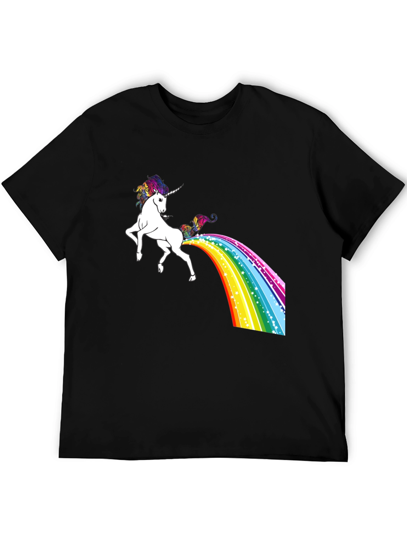 Black Rainbow Unicorn T-Shirt - Magical Poop! view 5