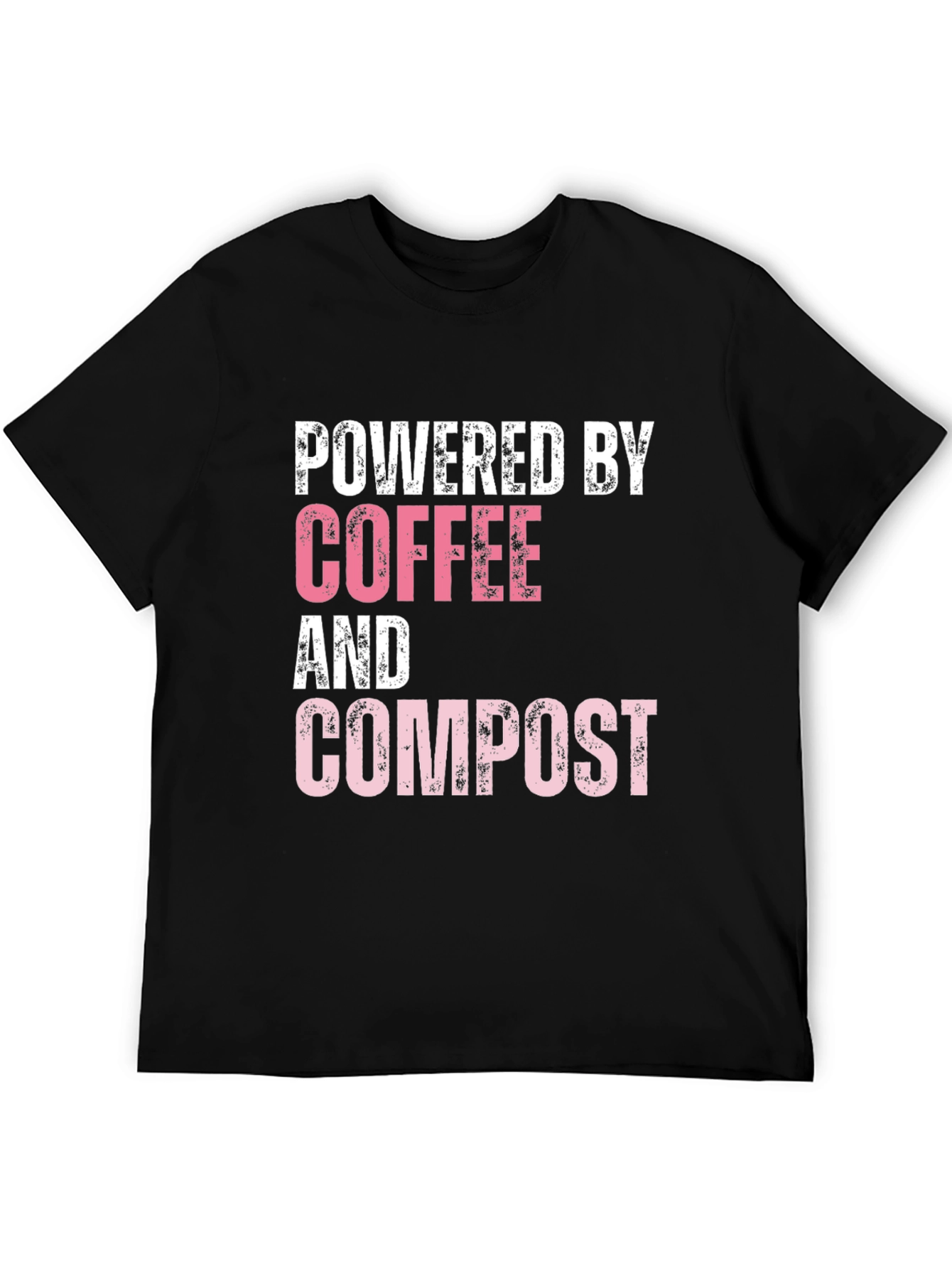 Black Powered By Coffee & Compost Graphic Tee - Eco Friendly view 5