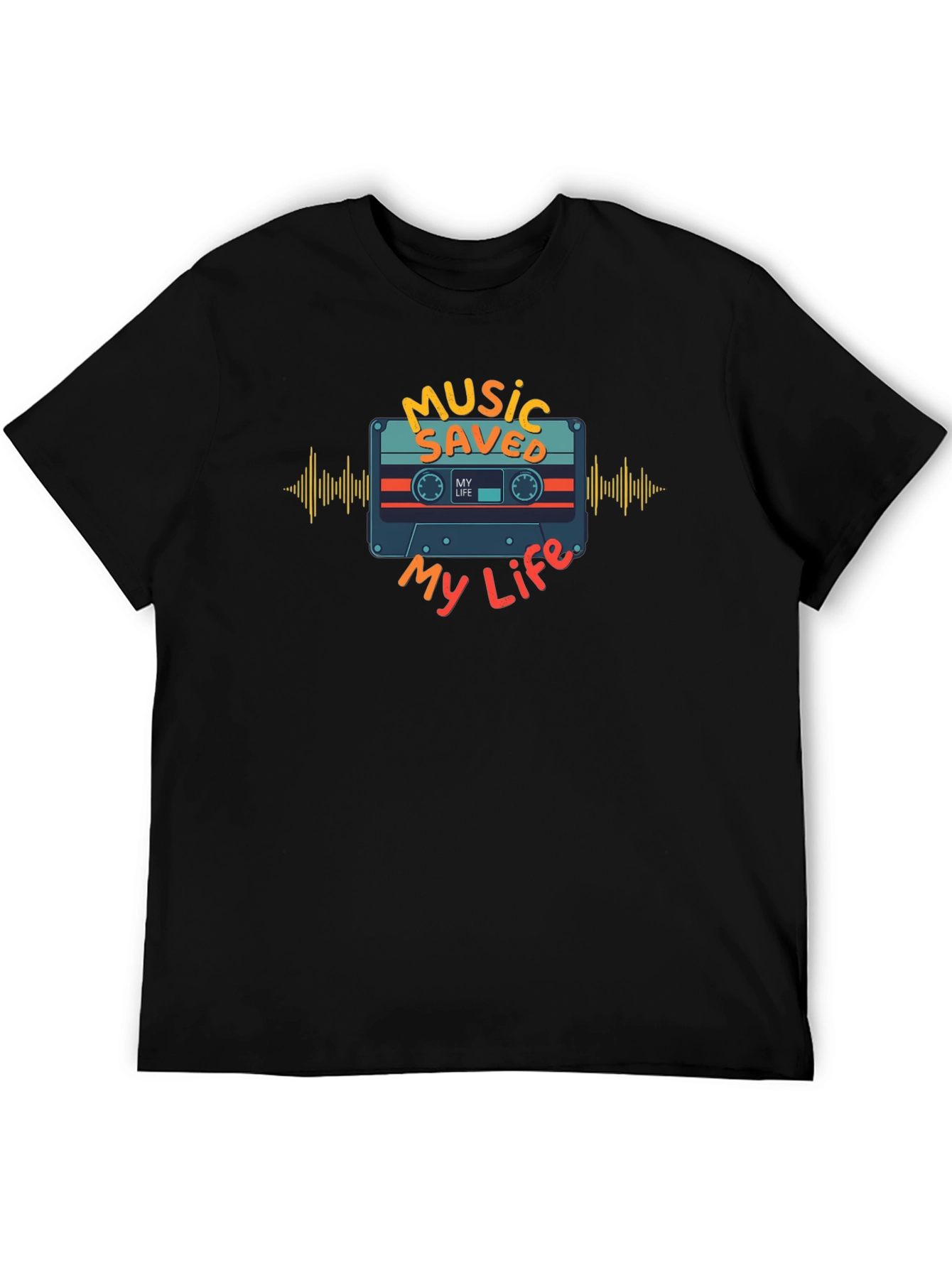 Black Music Saved My Life Graphic Tee - Black view 5