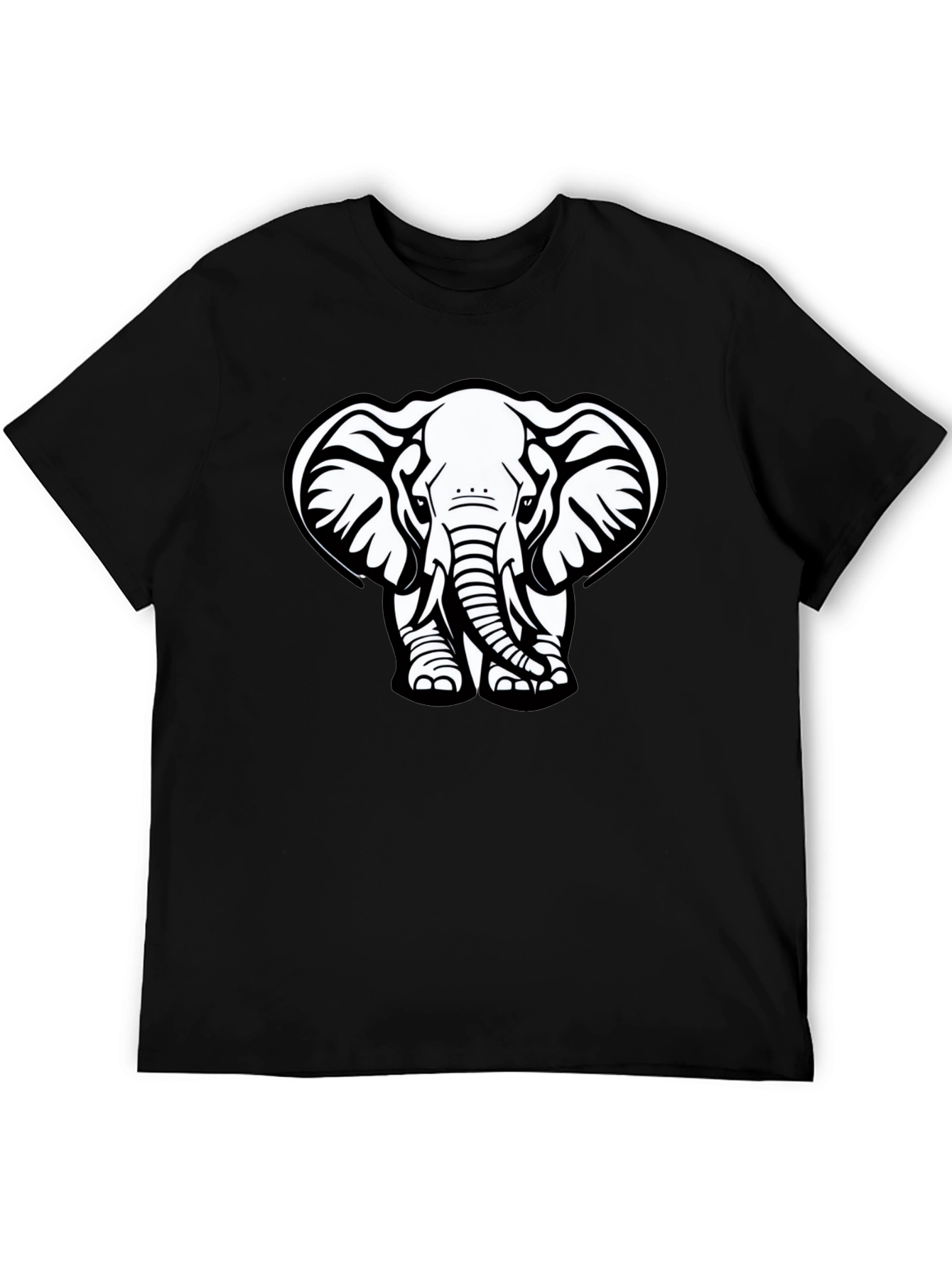 Black Elephant Graphic Tee - Black Cotton T-Shirt view 5