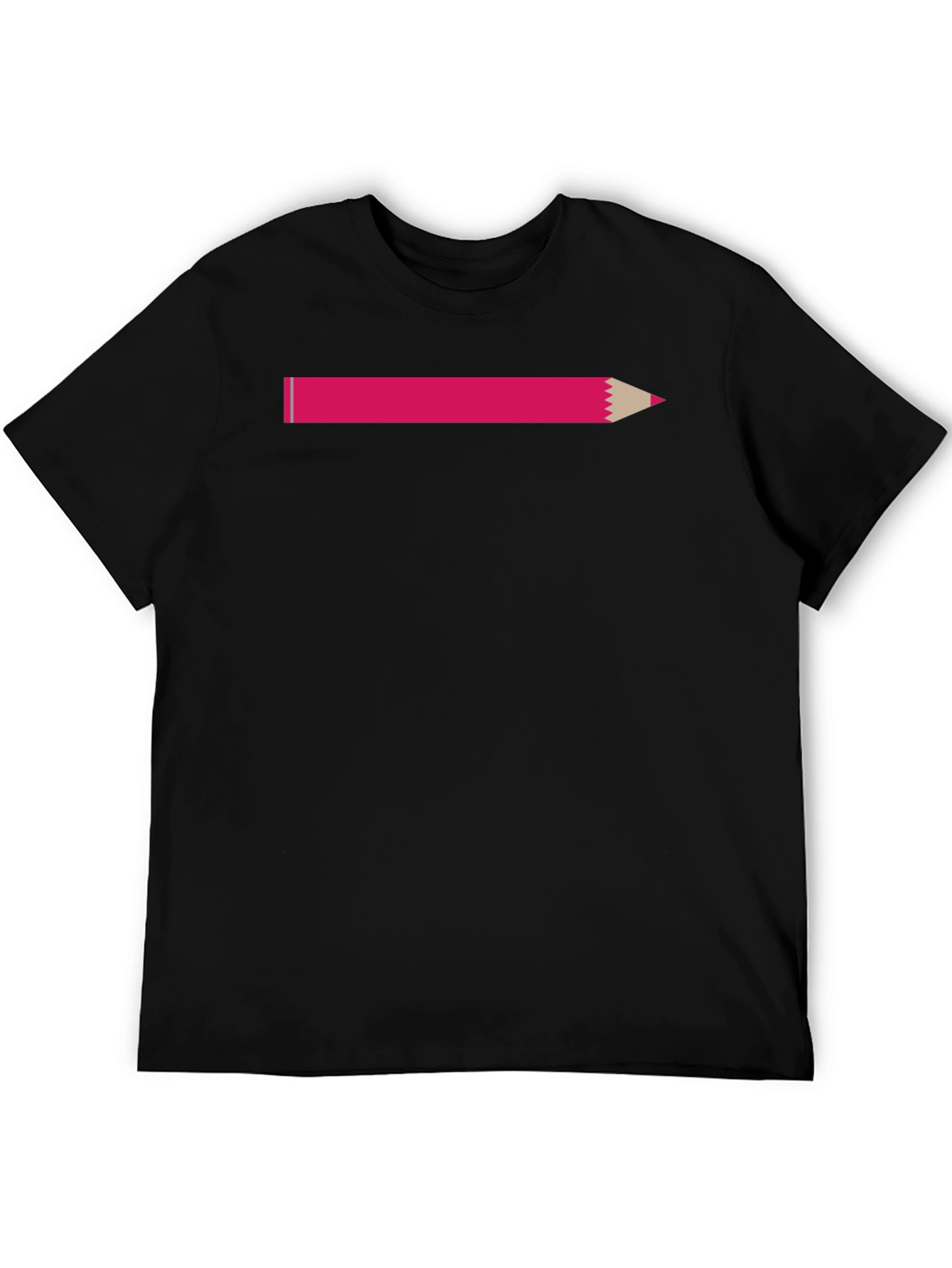 Black Pink Pencil Graphic T-Shirt - Casual Style view 5