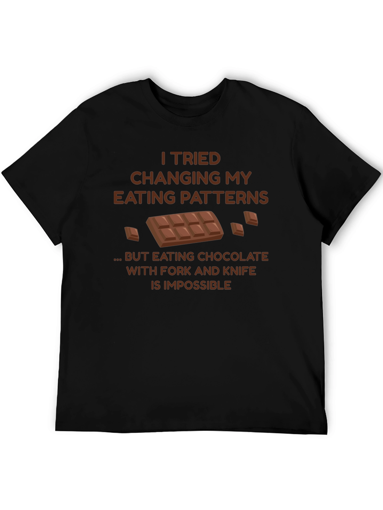 Black Chocolate Lover T-Shirt: Eating Patterns Humor Tee view 5