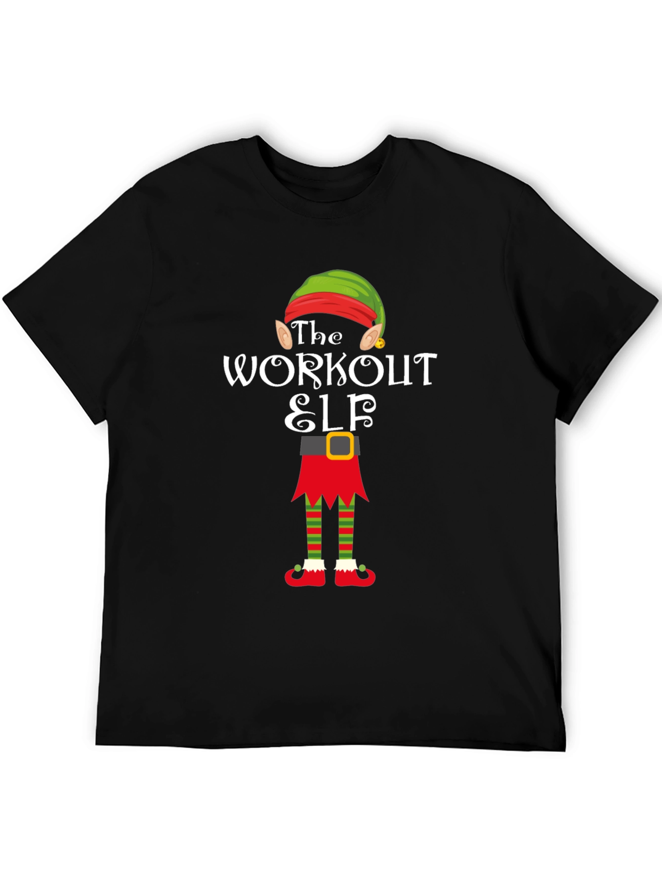 Black The Workout Elf Graphic T-Shirt view 5