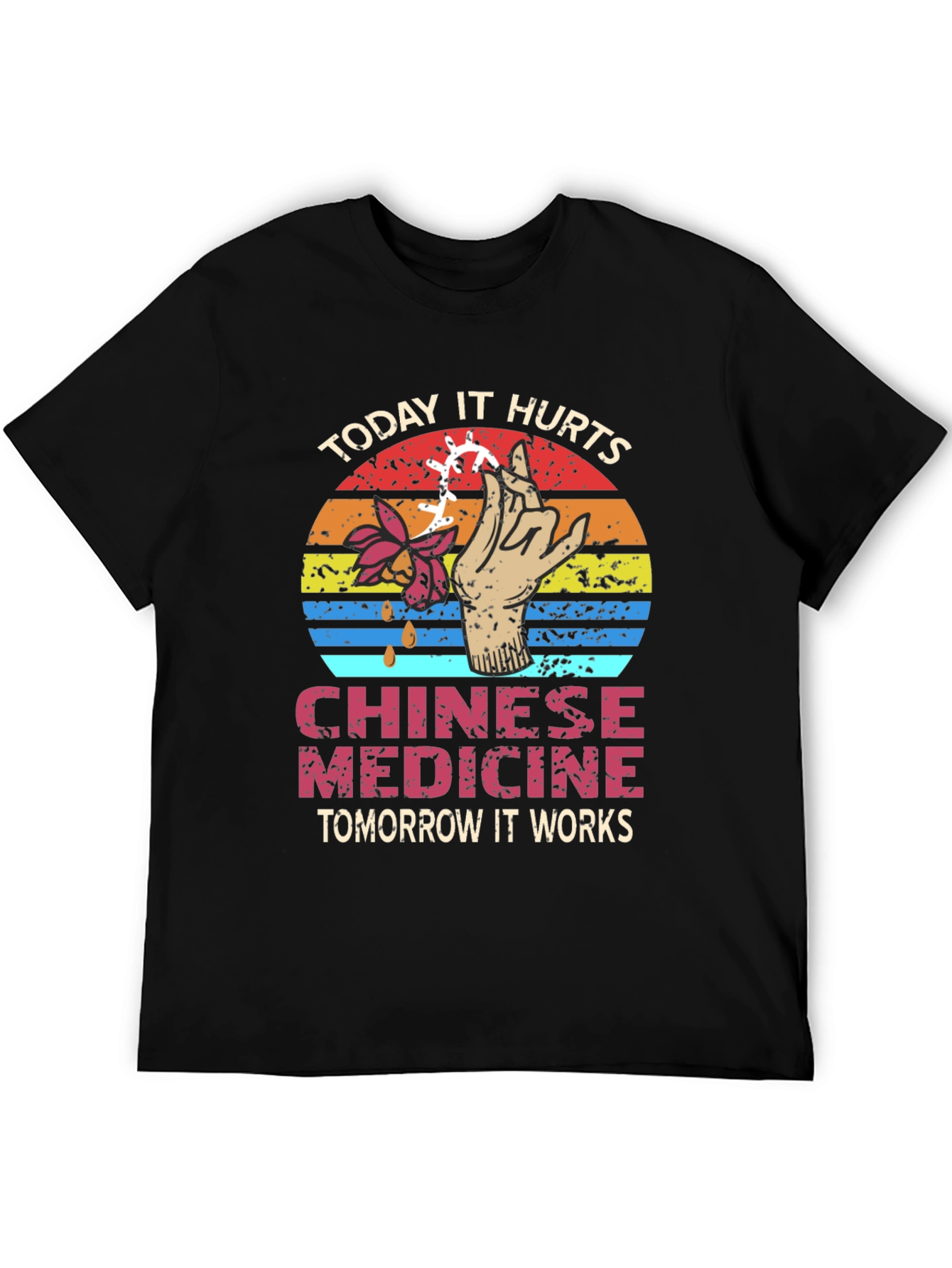 Black Chinese Medicine T-Shirt: Today It Hurts view 5