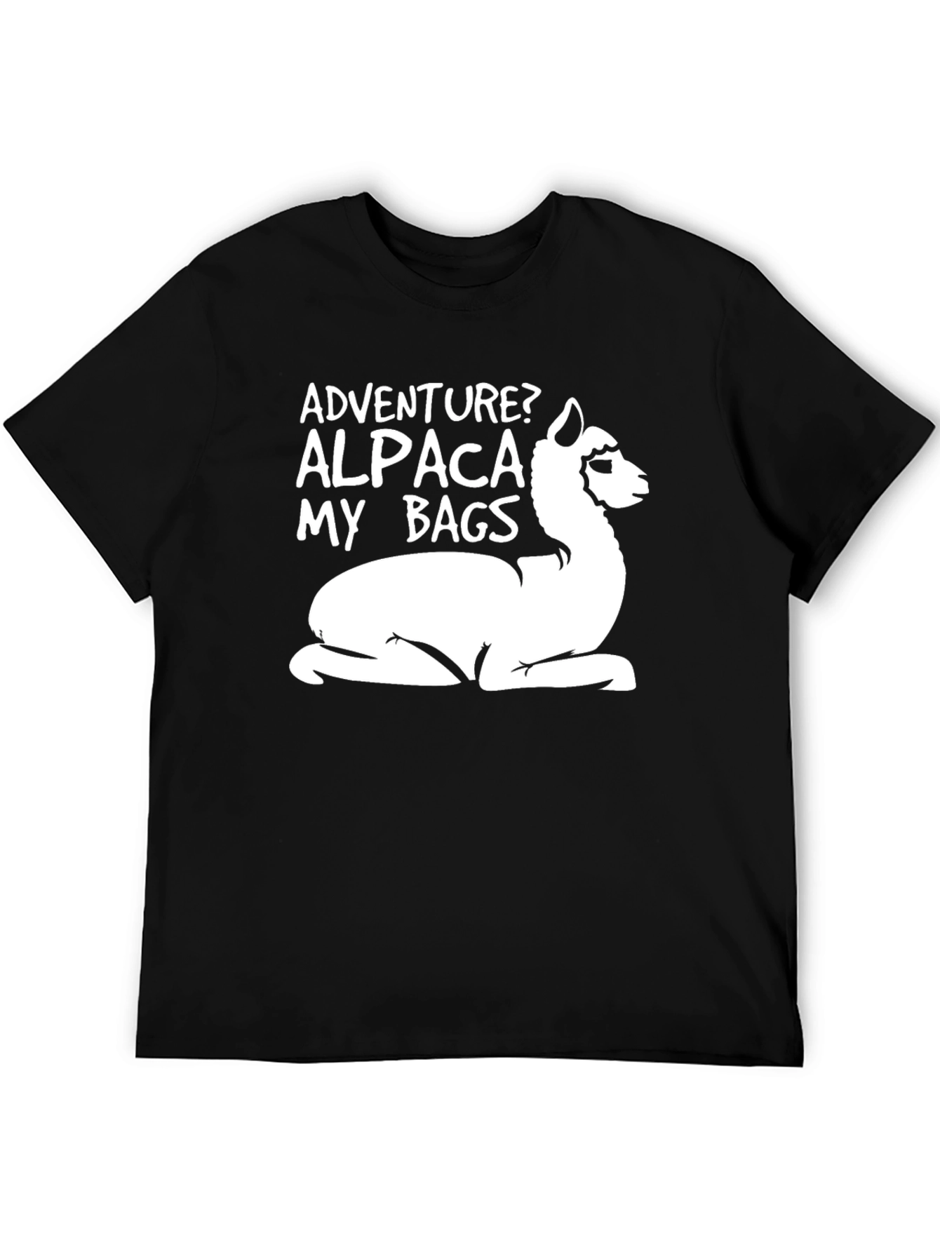 Black Adventure Alpaca T-Shirt - Funny Graphic Tee view 5