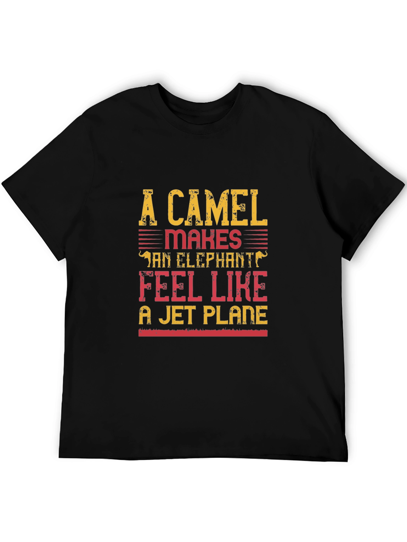 Black Funny Camel & Elephant T-Shirt view 5