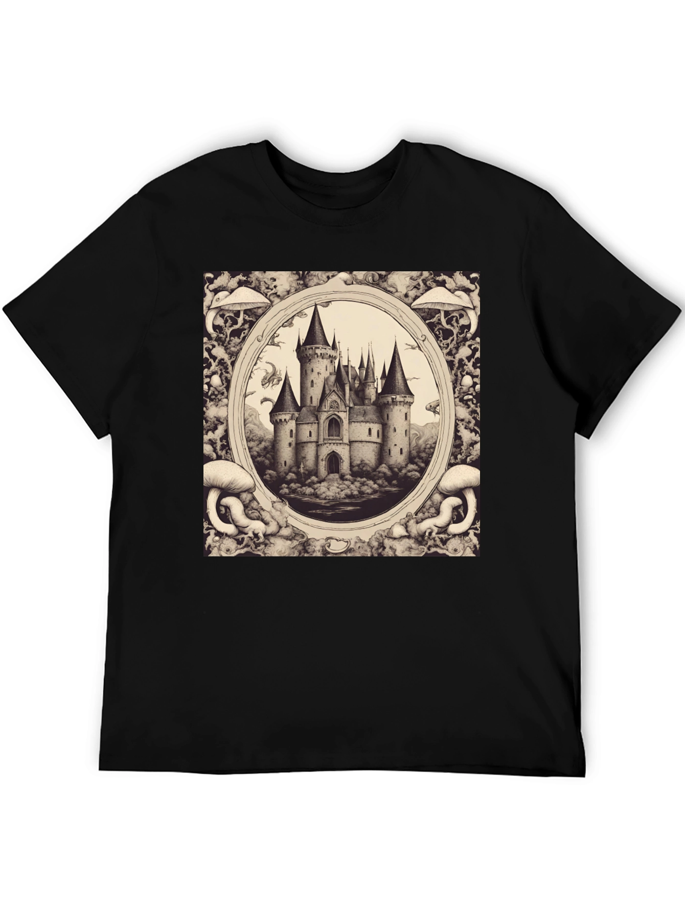 Black Castle Sketch Graphic Tee view 5
