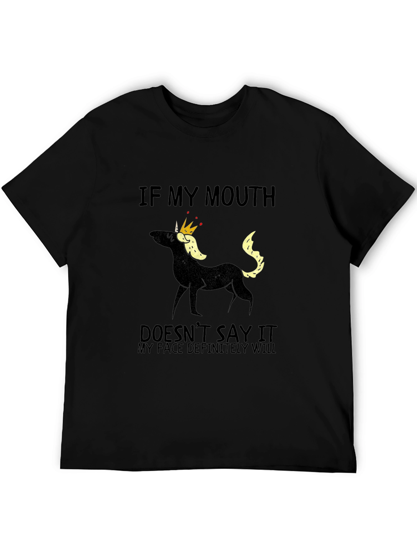 Black Sarcastic Unicorn Graphic T-Shirt - Black view 5